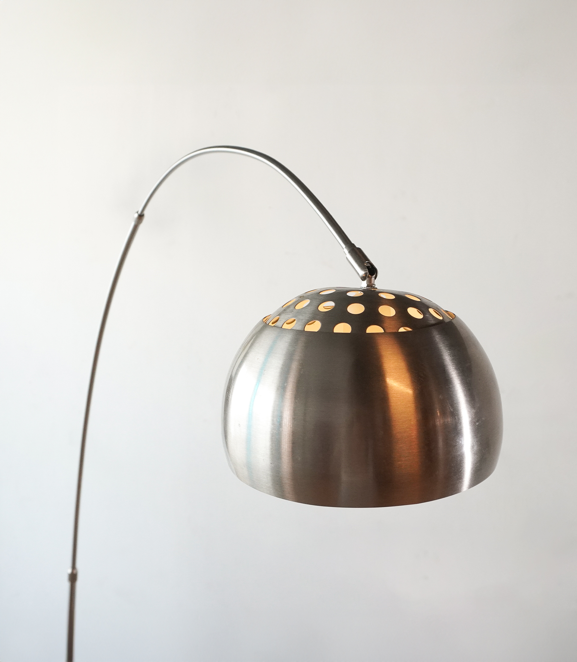 Sleek chrome arch modern lamp warm lighting - Image 3