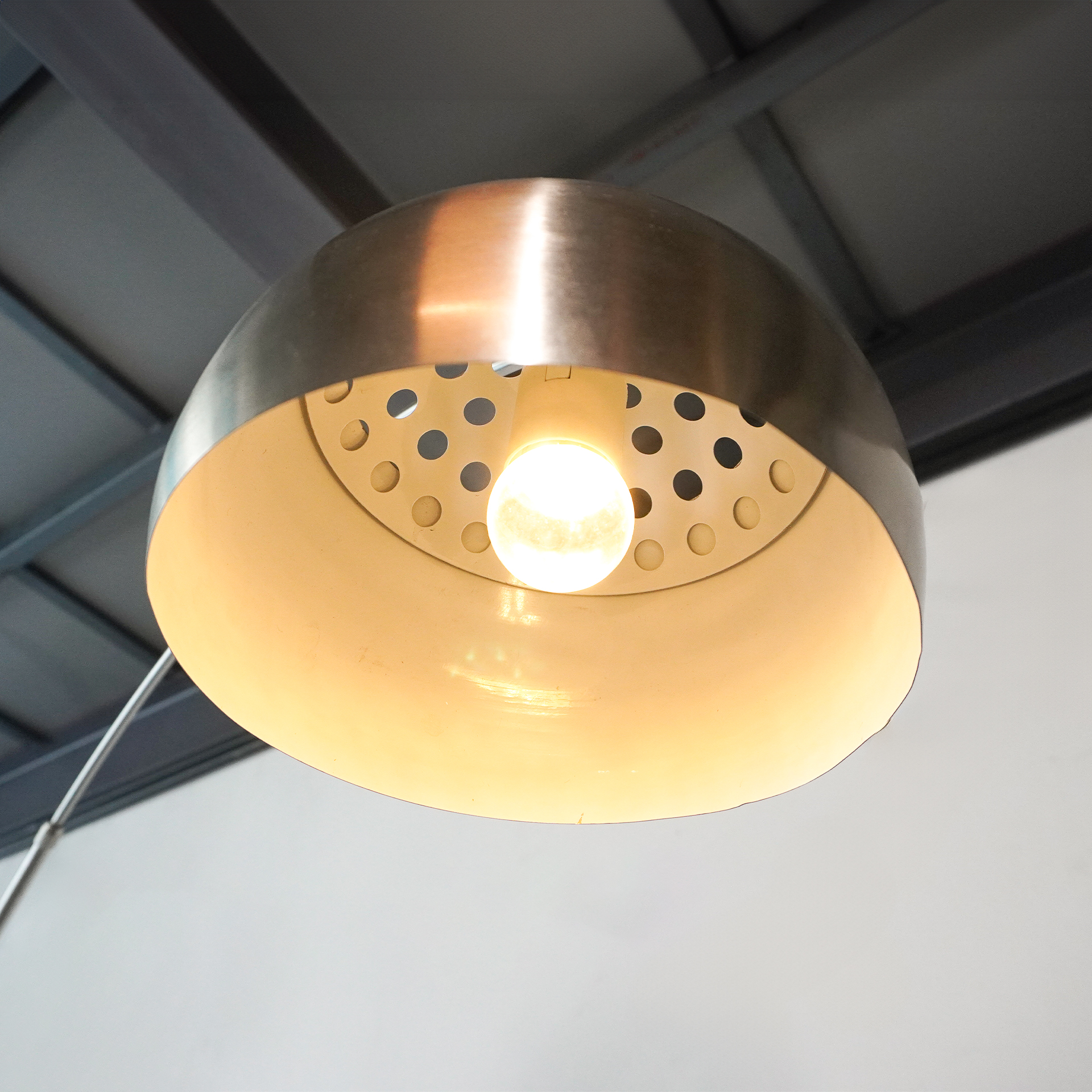 Sleek chrome arch modern lamp warm lighting - Image 5