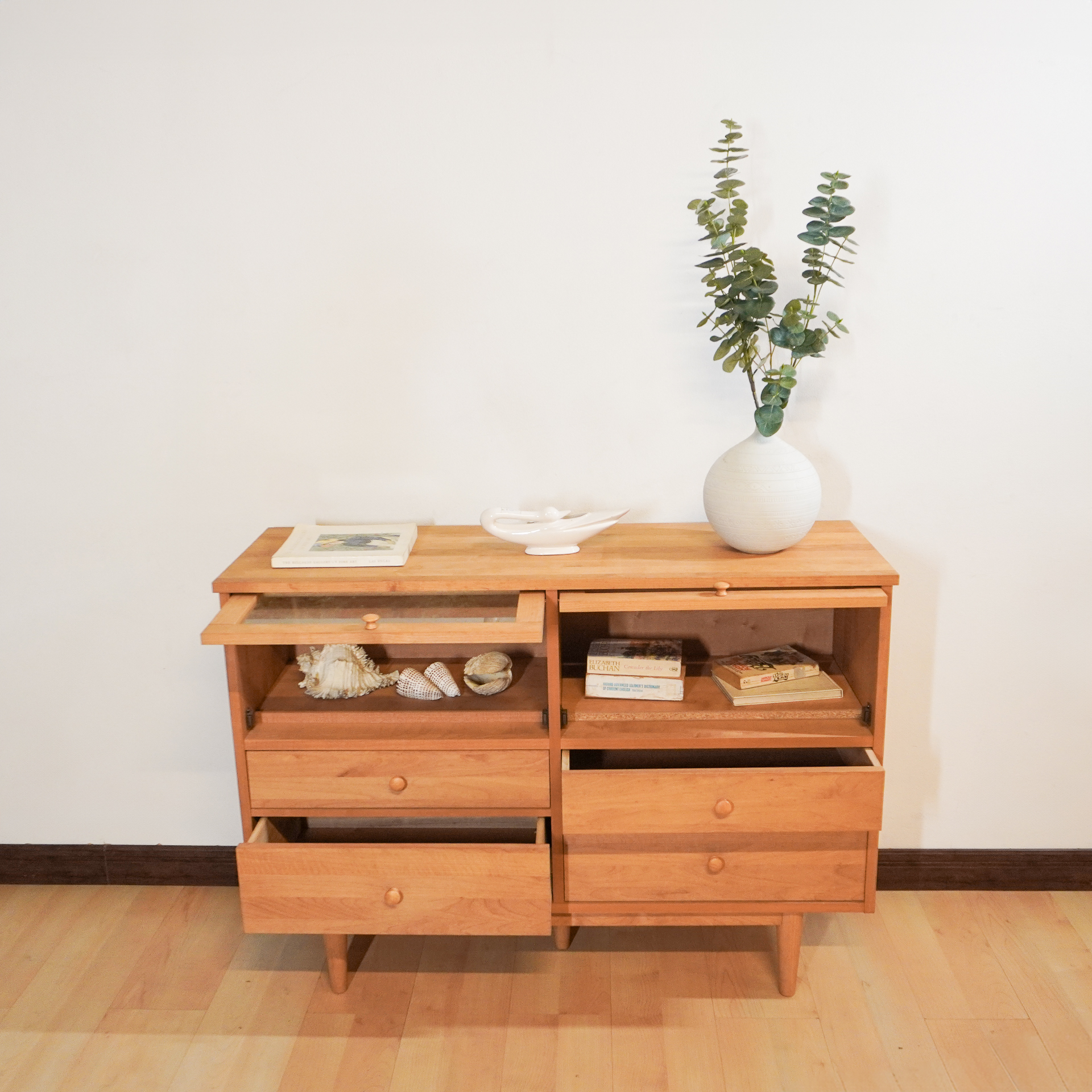 Display Cabinet Nordic Solid Wood 4-drawer - Image 2