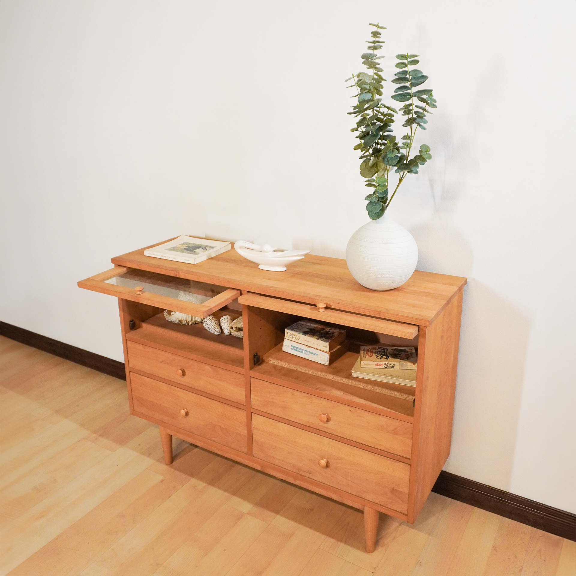 Display Cabinet Nordic Solid Wood 4-drawer - Image 4