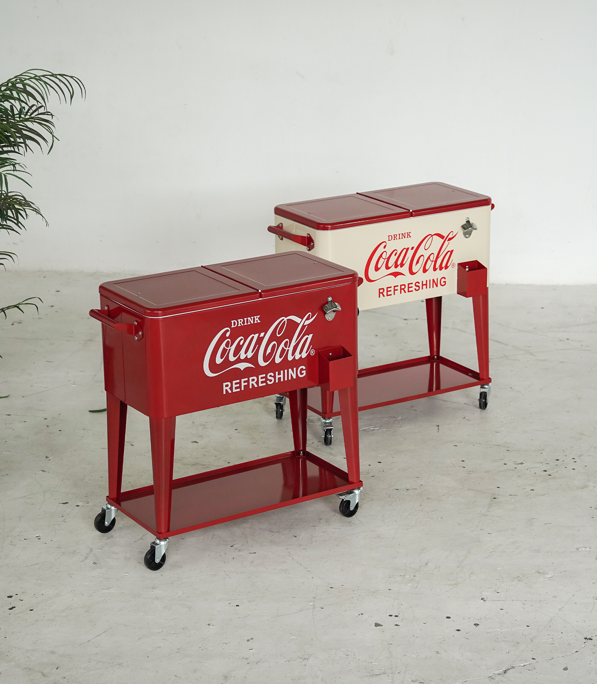 Vintage Coca-Cola Rolling Cooler Cart - Image 2