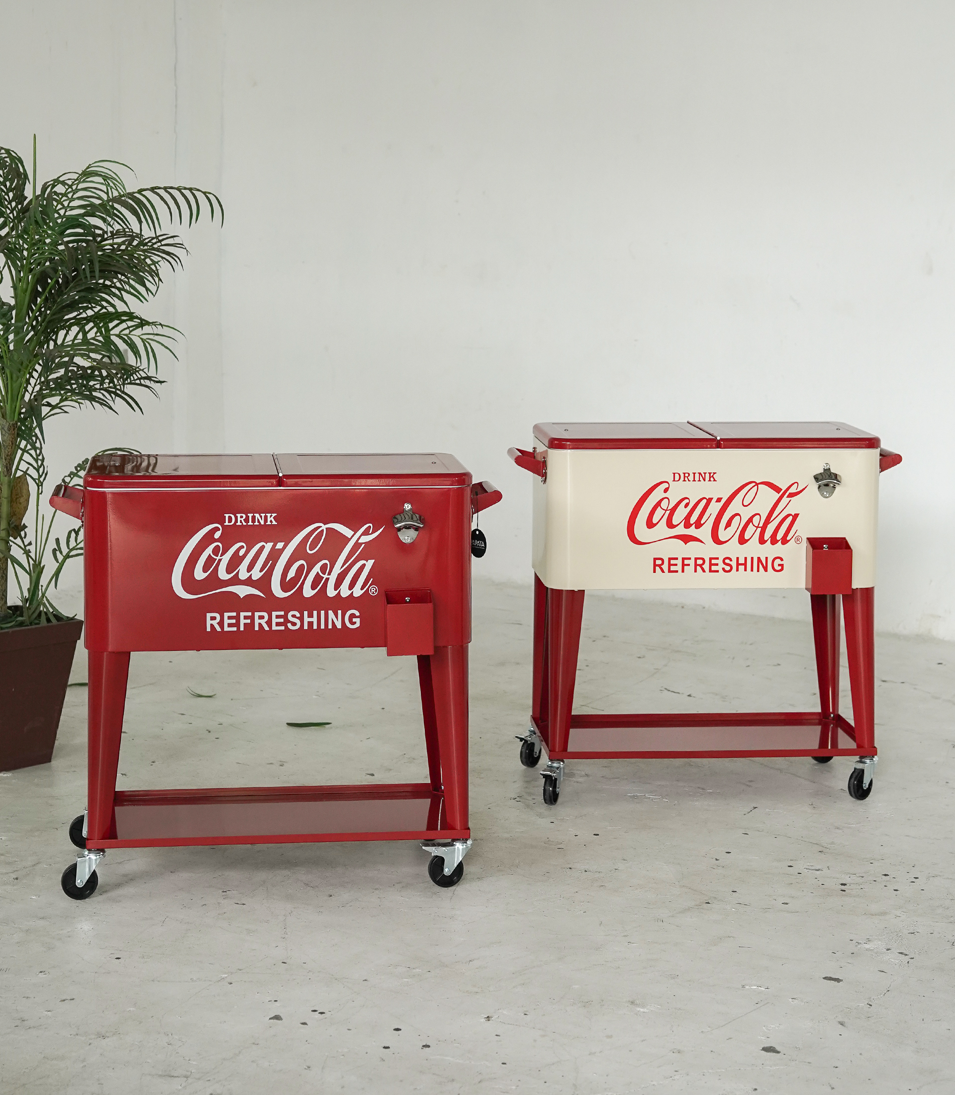 Vintage Coca-Cola Rolling Cooler Cart - Image 3