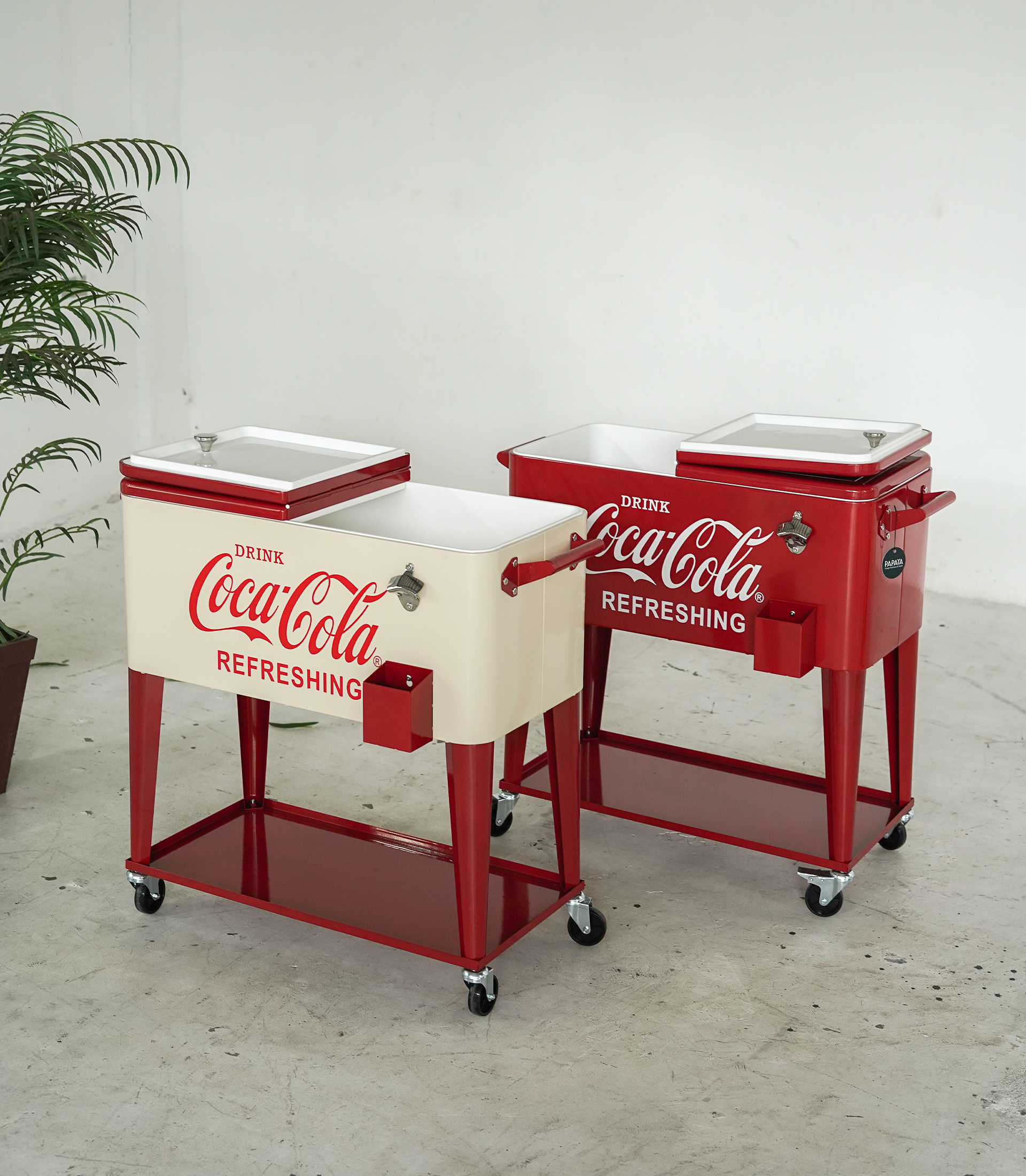 Vintage Coca-Cola Rolling Cooler Cart - Image 4