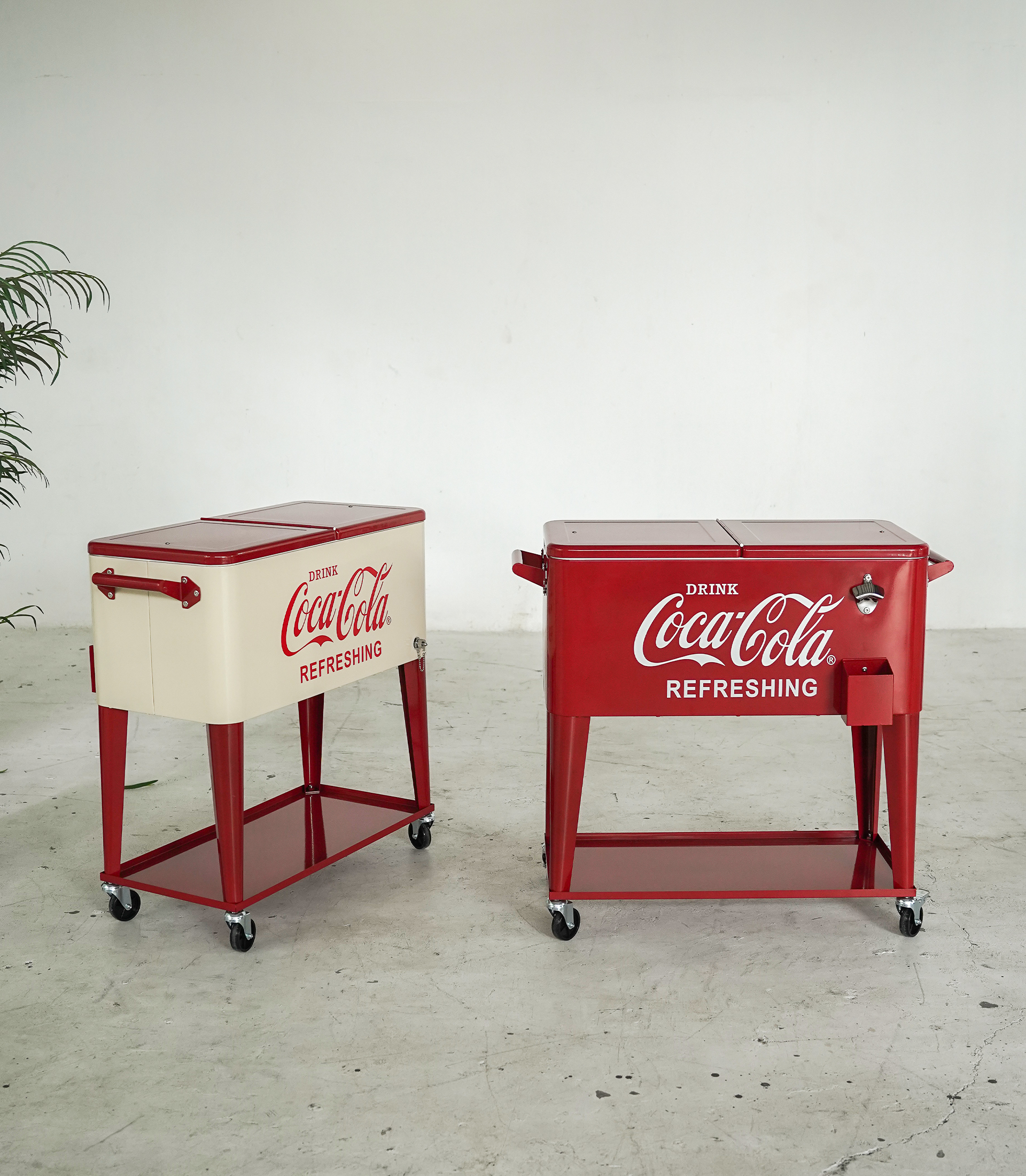 Vintage Coca-Cola Rolling Cooler Cart - Image 5