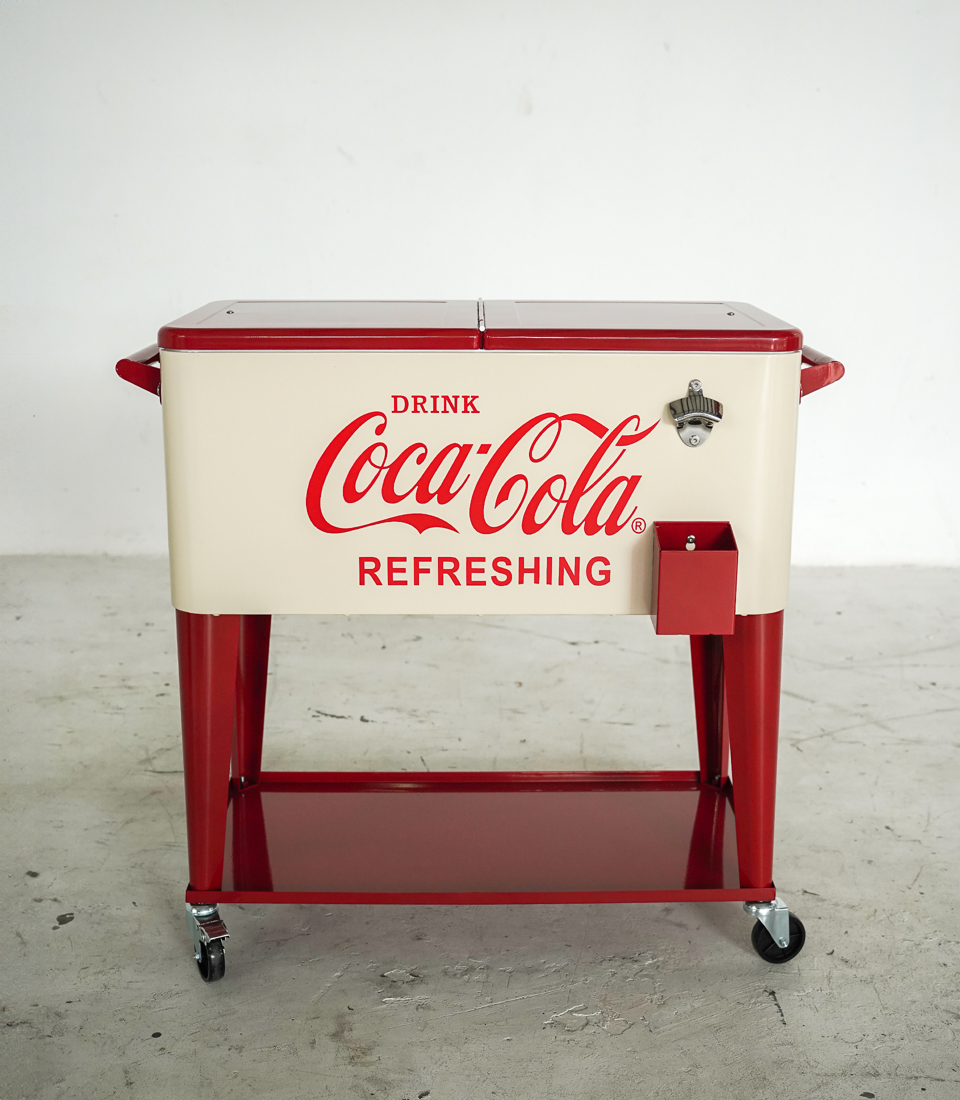 Vintage Coca-Cola Rolling Cooler Cart - Image 8
