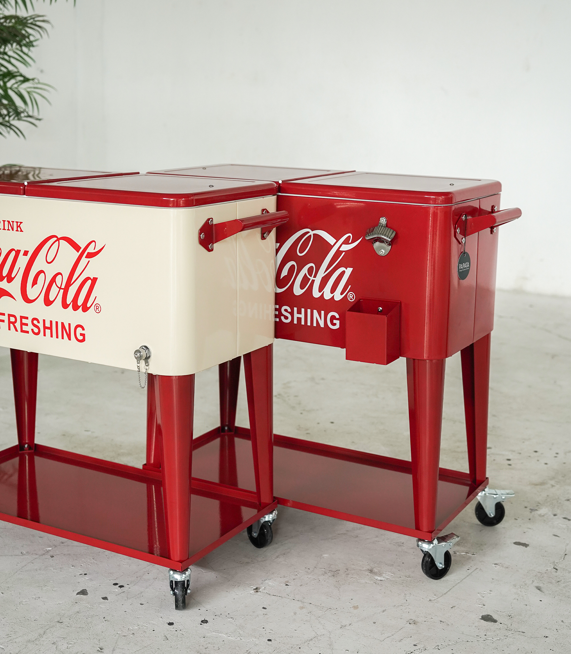 Vintage Coca-Cola Rolling Cooler Cart - Image 9