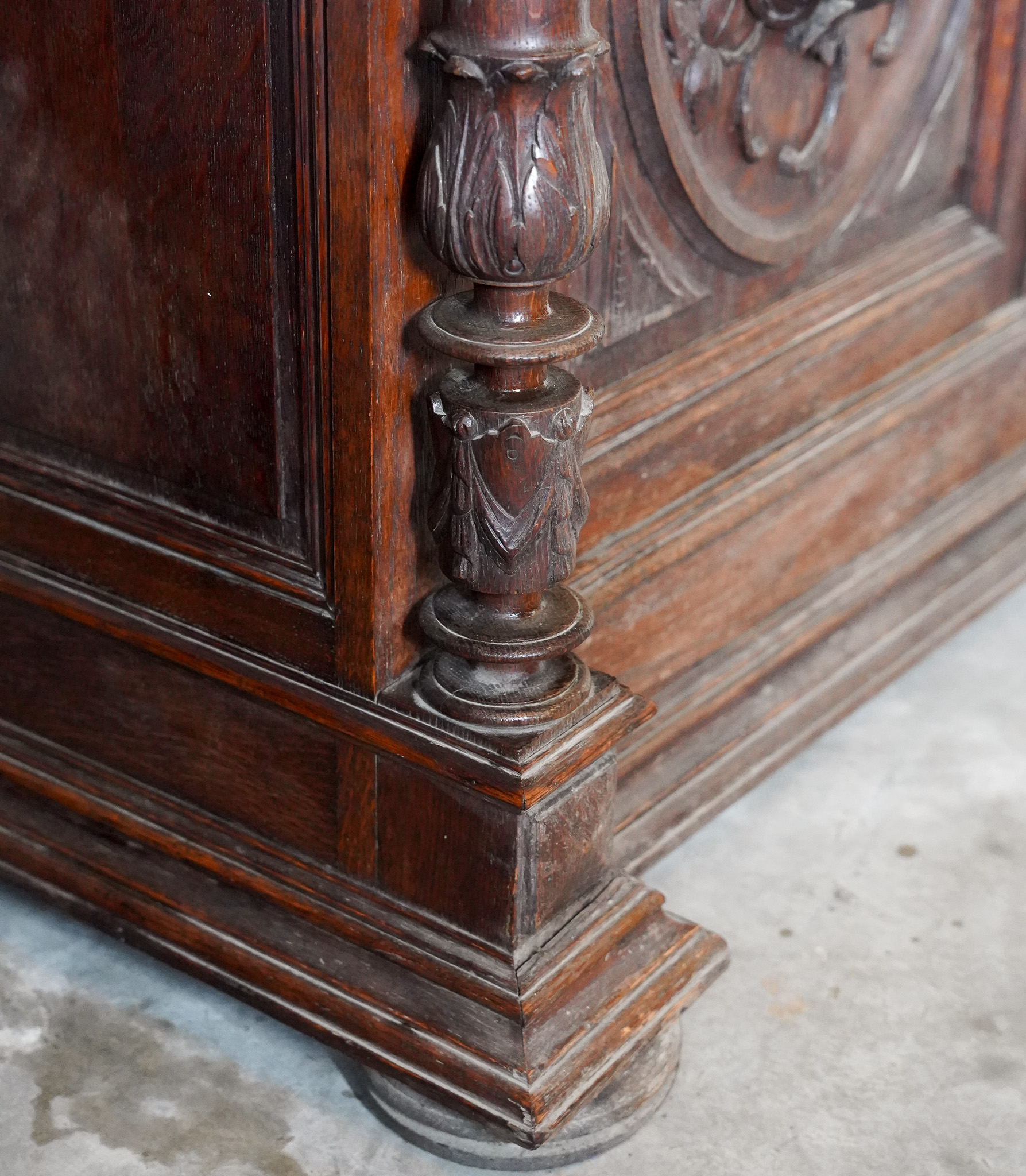 French Edwardian Antique Coloured Glass Cabinet 1920s - Image 14