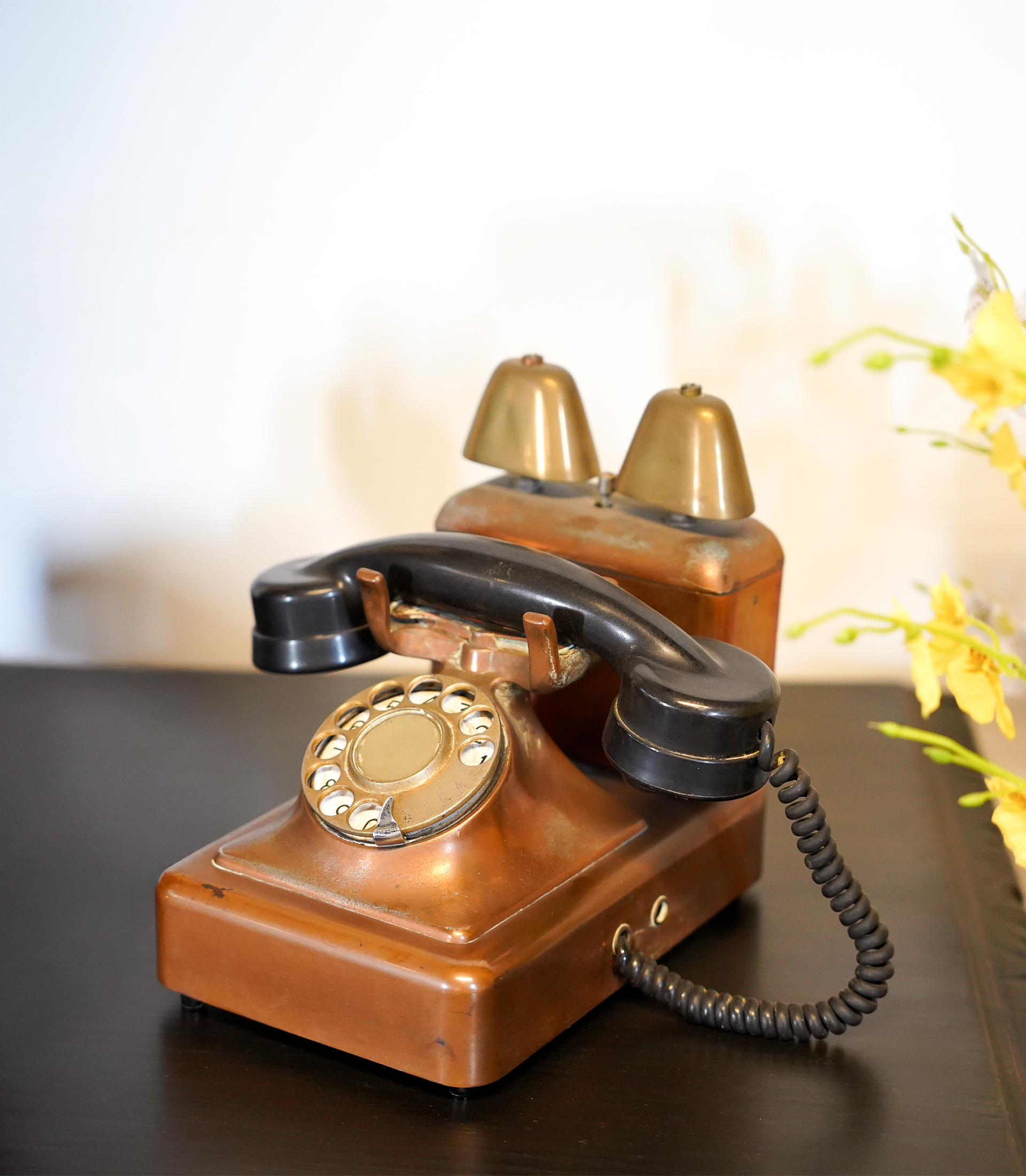 Antique Telephone Copper Telephone Bell 1920 - Image 4