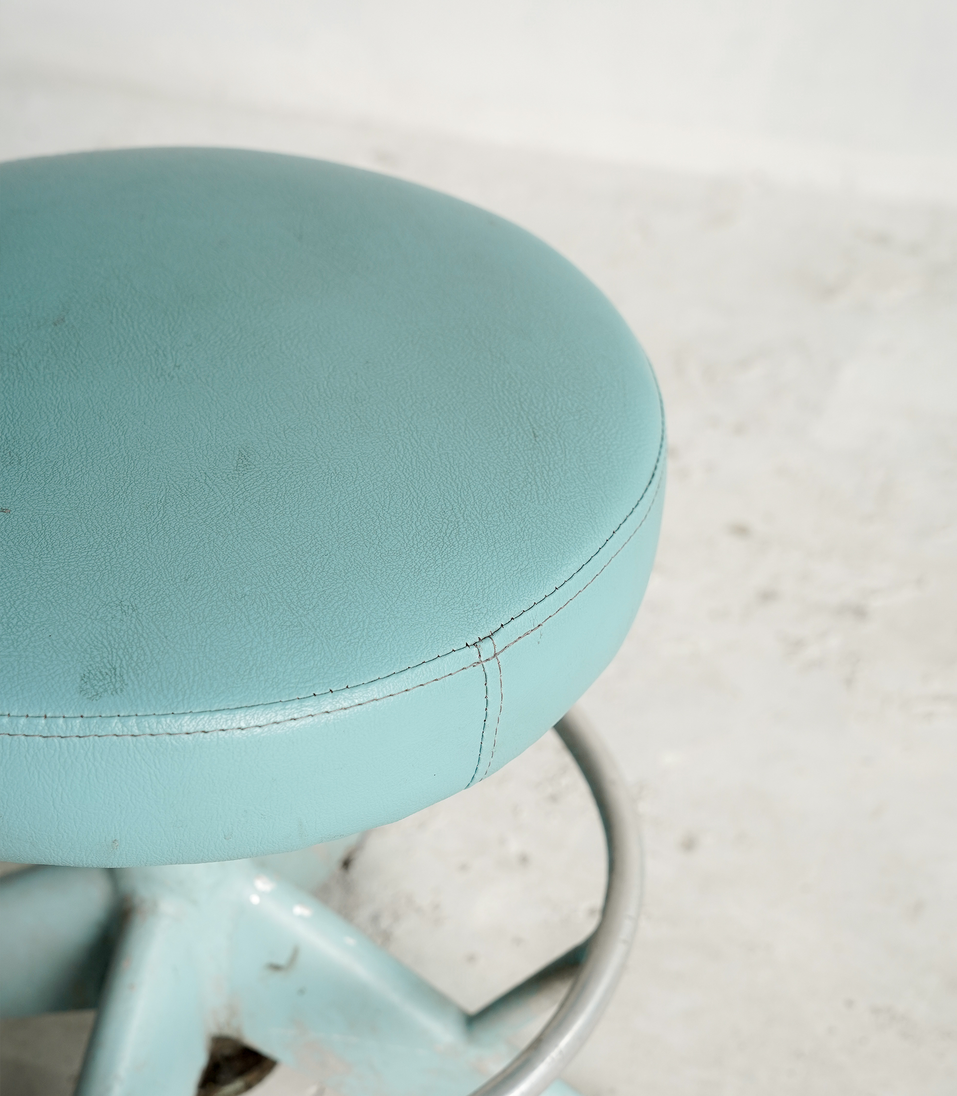 Teal Industrial Swivel Stool - Image 3