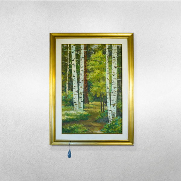 Birches forest oil painting