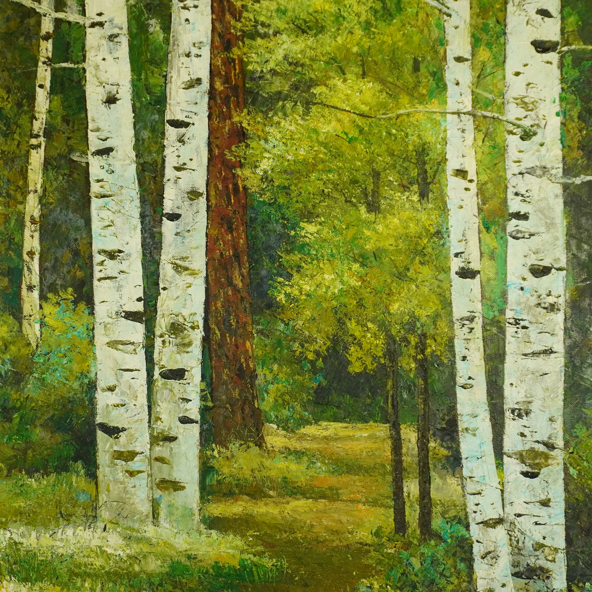 Birches forest oil painting - Image 3
