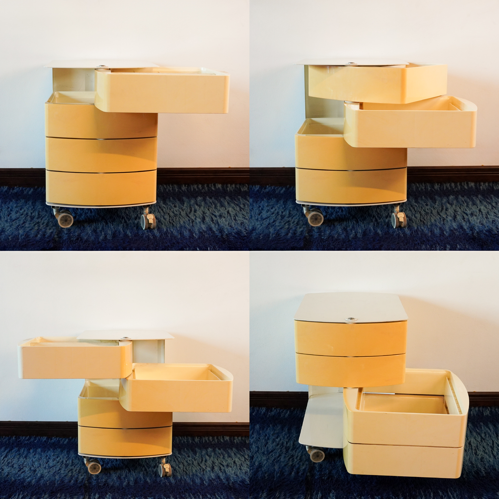 Plastic office unit. 4-drawer on casters original design. - Image 3