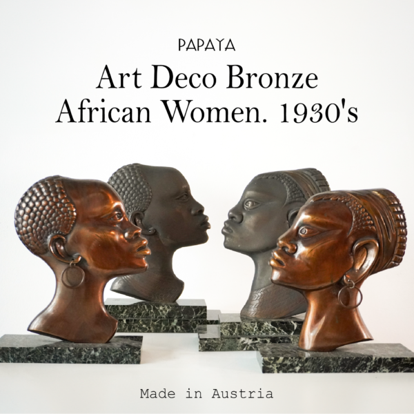 Art Deco bronze African women. Austria  1930's