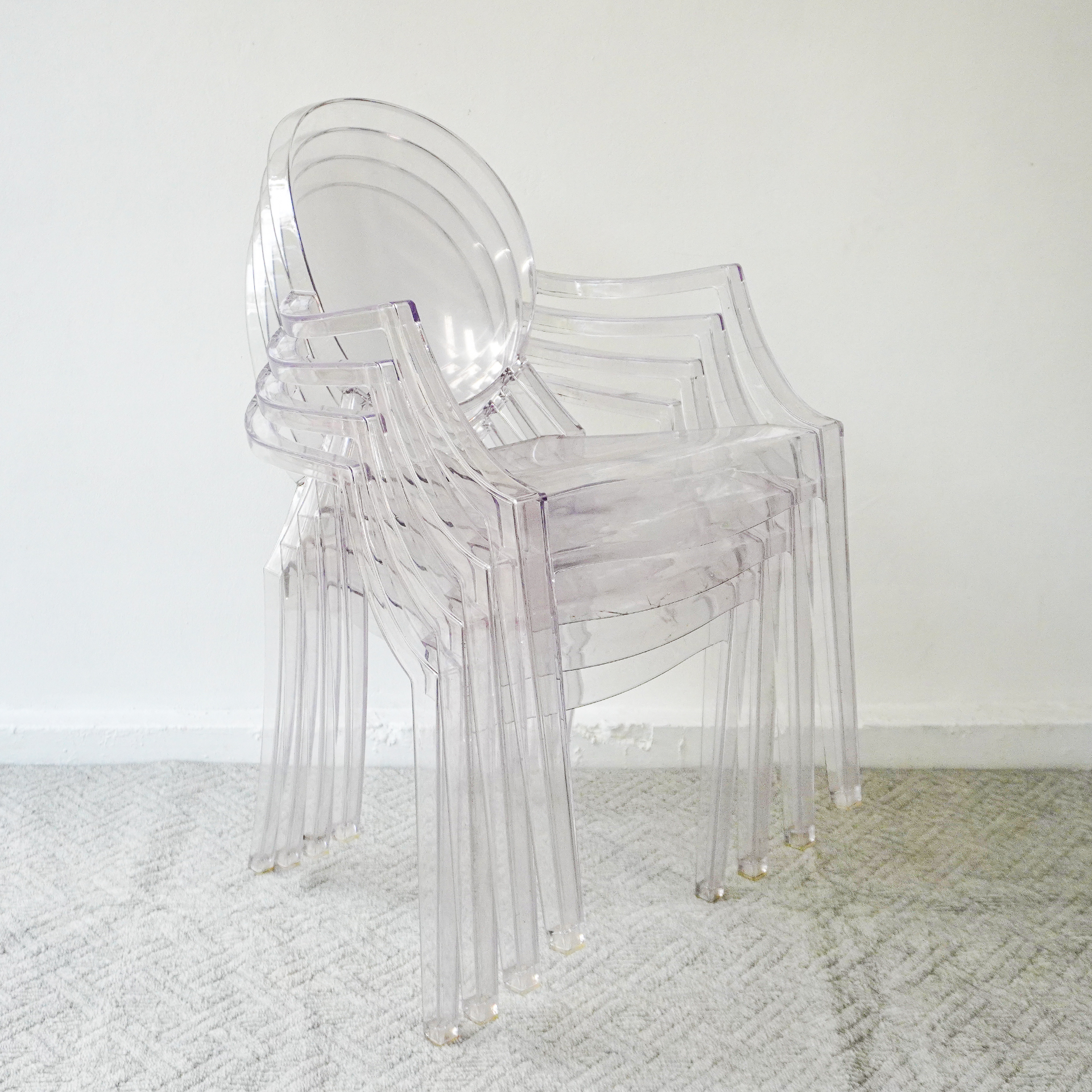 Europe style Transparent Plastic armchair - Image 6