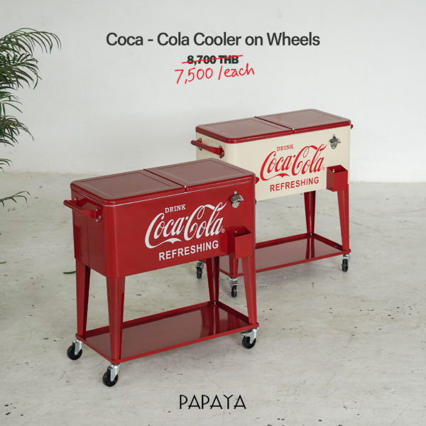 Vintage Coca-Cola Rolling Cooler Cart