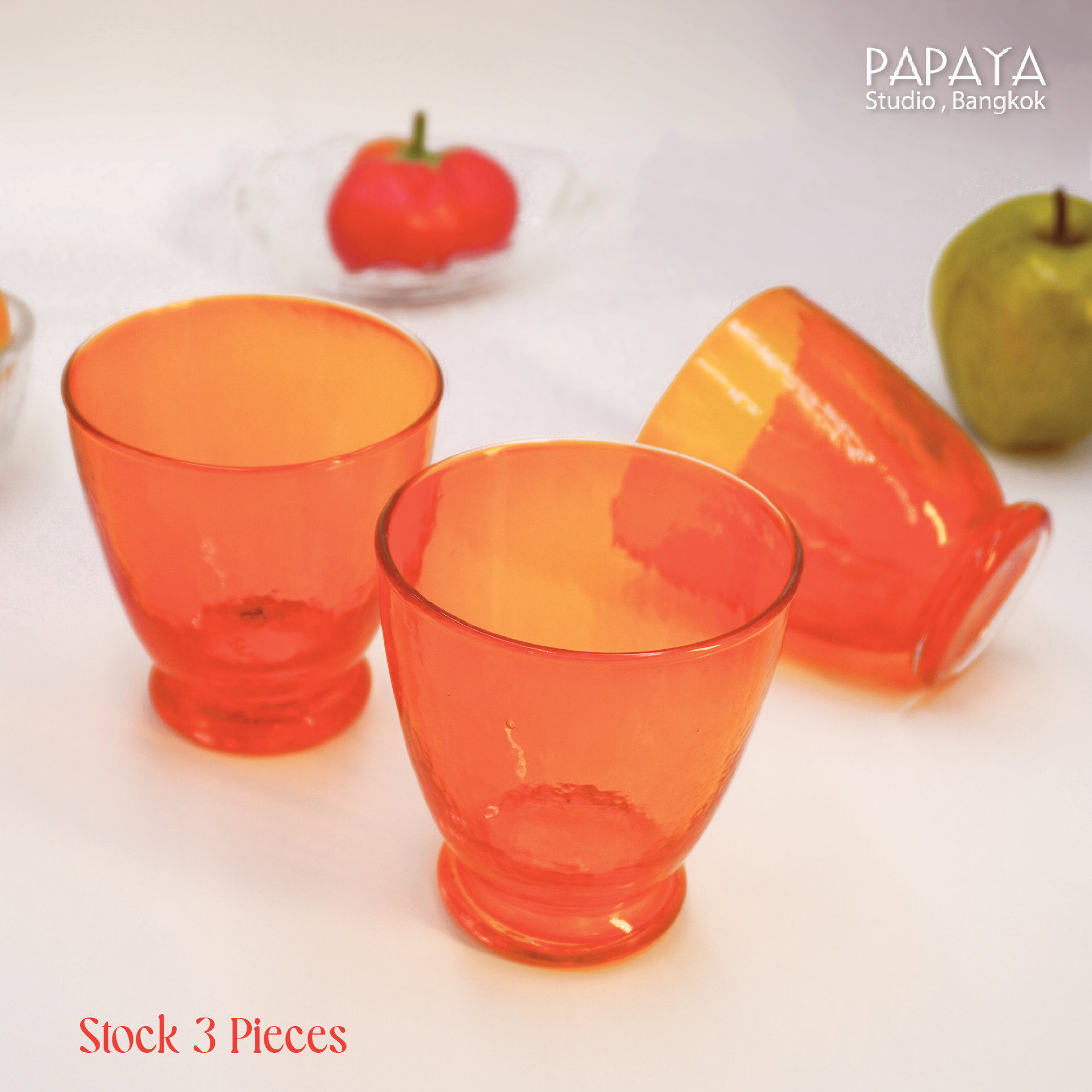 Vintage Orange Tumbler Glass - Image 2