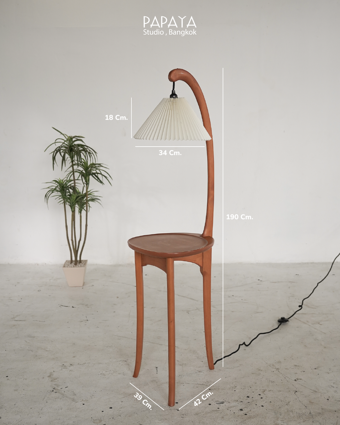 💡Side Table with Pleated Floor Lamp - Image 2