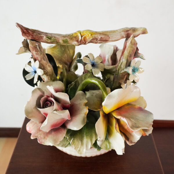 Mid-Century Vintage Floral Arrangement Capodimonte Porcelain Made in Italy