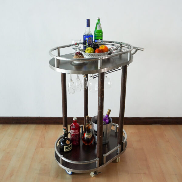2 Tier Bar carts Wood Wine Rack