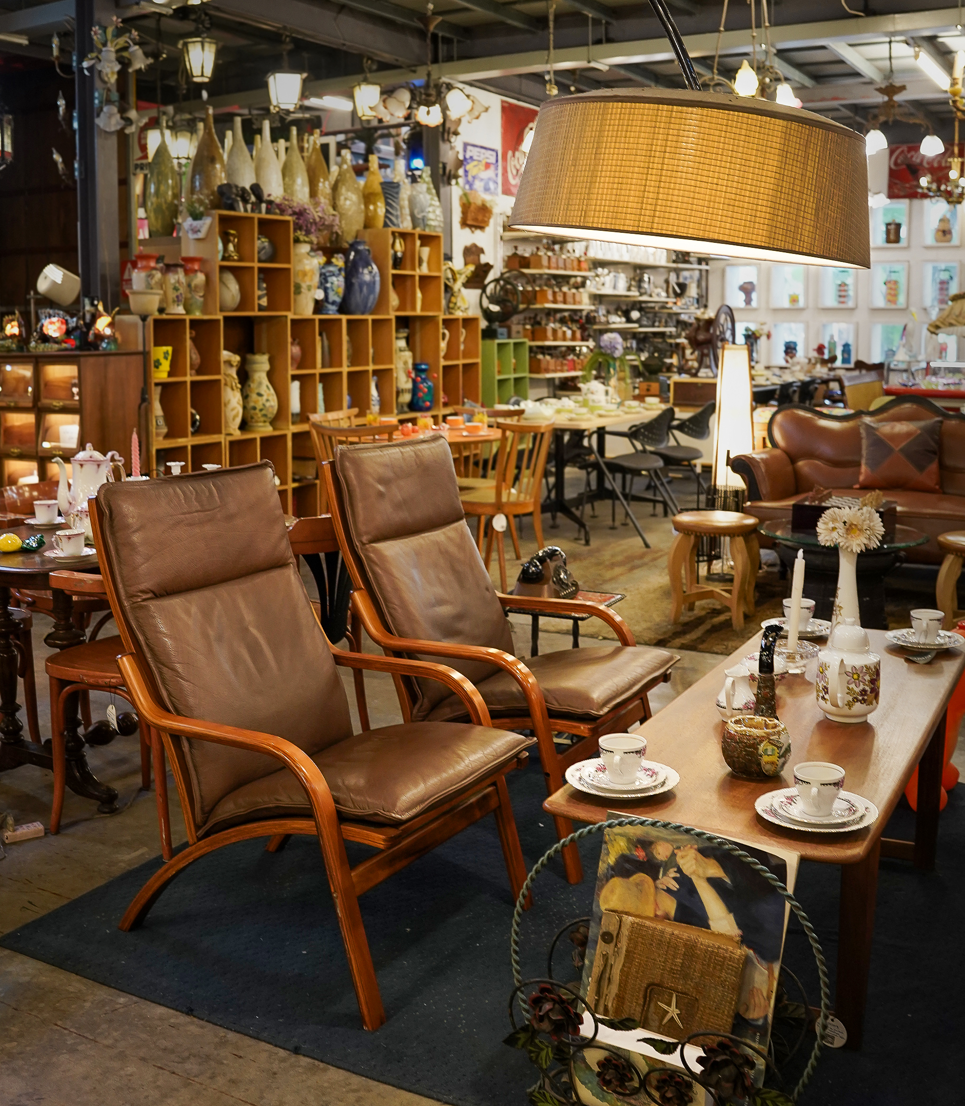 Pair of Stouby Bentwood Leather Lounge Chairs - Denmark, 1970s - Image 2