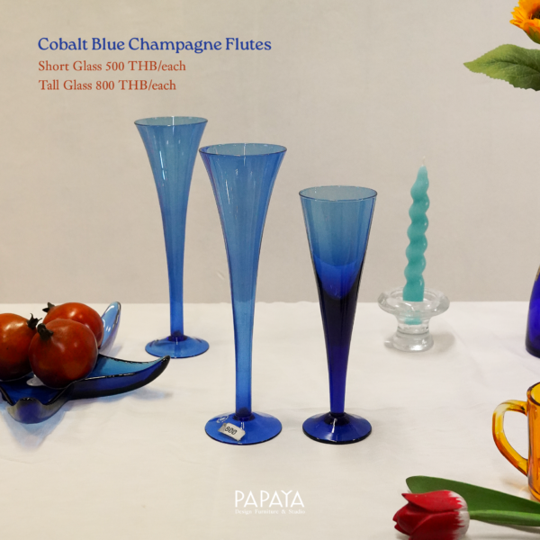Cobalt Blue Champagne Flutes