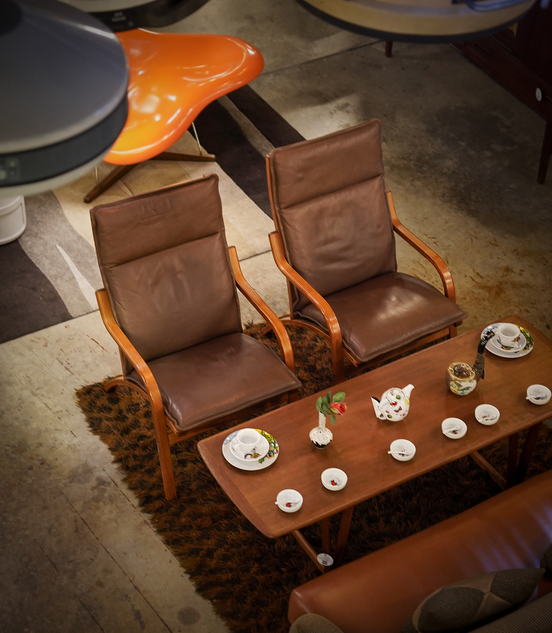 Pair of Stouby Bentwood Leather Lounge Chairs - Denmark, 1970s - Image 3