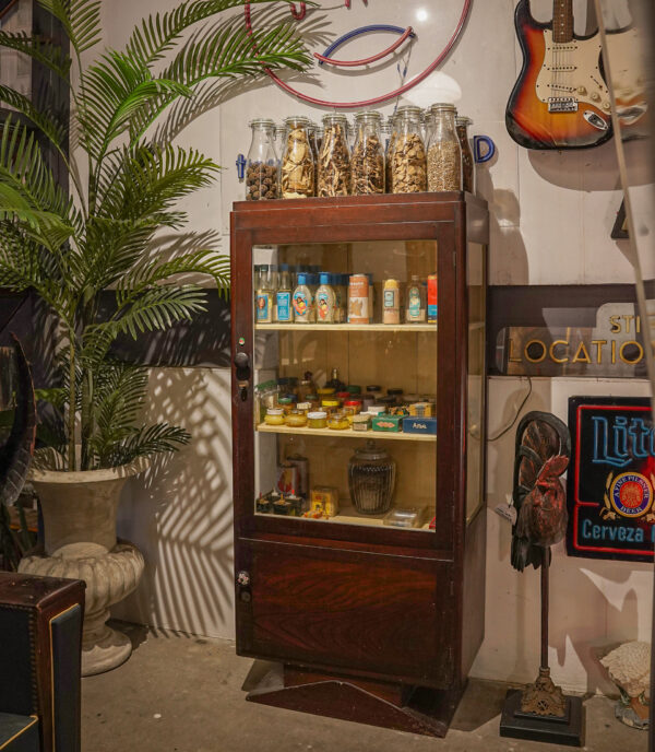 Vintage Wooden Glass Display Cabinet
