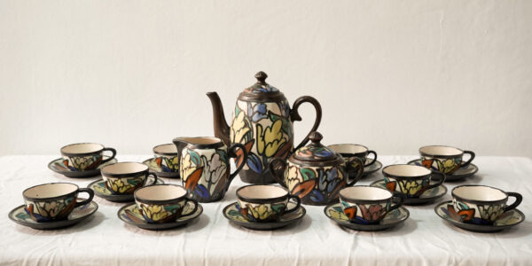 ☕ BERGEN, Belgium - Polychrome Ceramic Tea & Coffee Service