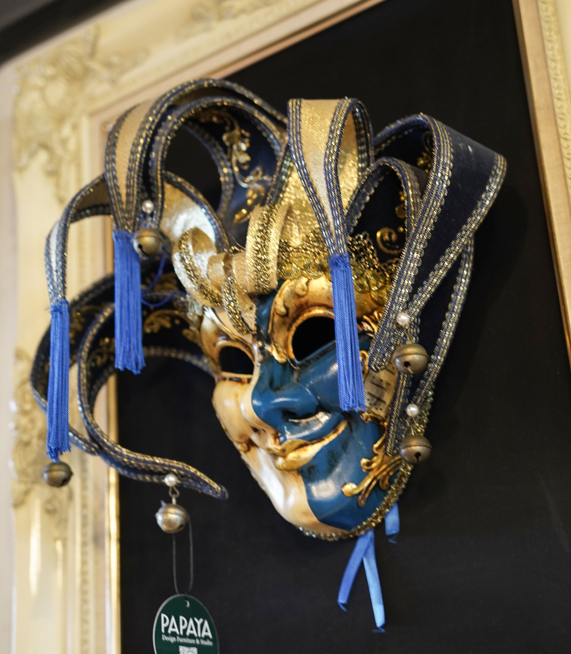 Framed Jester Mask, Venetian Style, Italy, Late 20th Century - Image 3