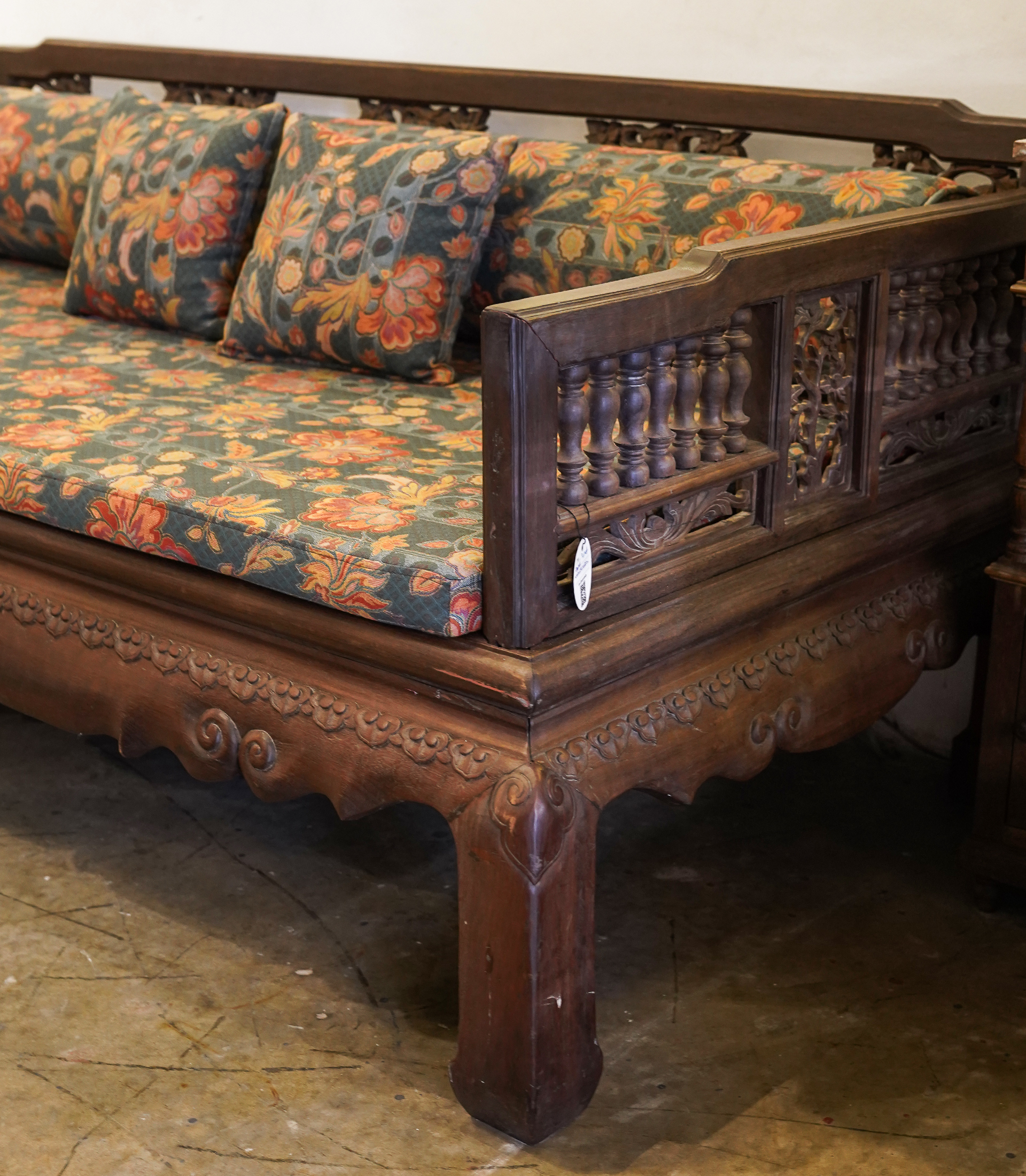 Hand-Carved Wooden Day Seat - Image 3