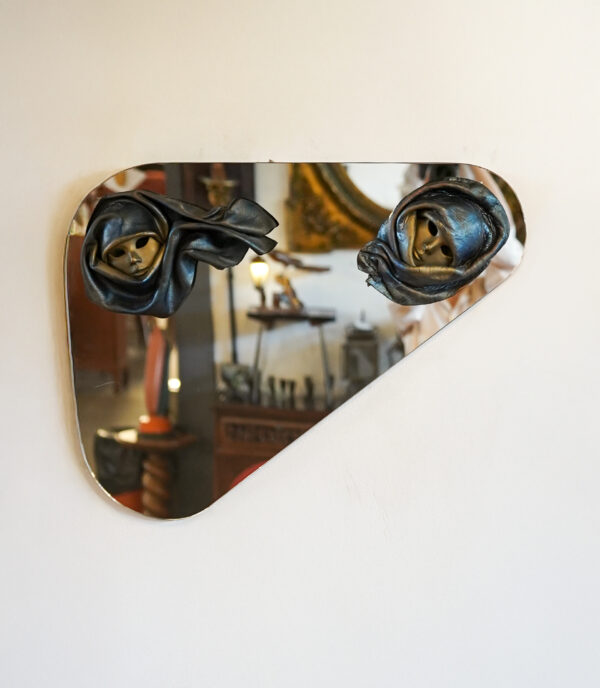 Abstract Mask Wall Mirror, Venetian Style, Italy, Late 20th Century