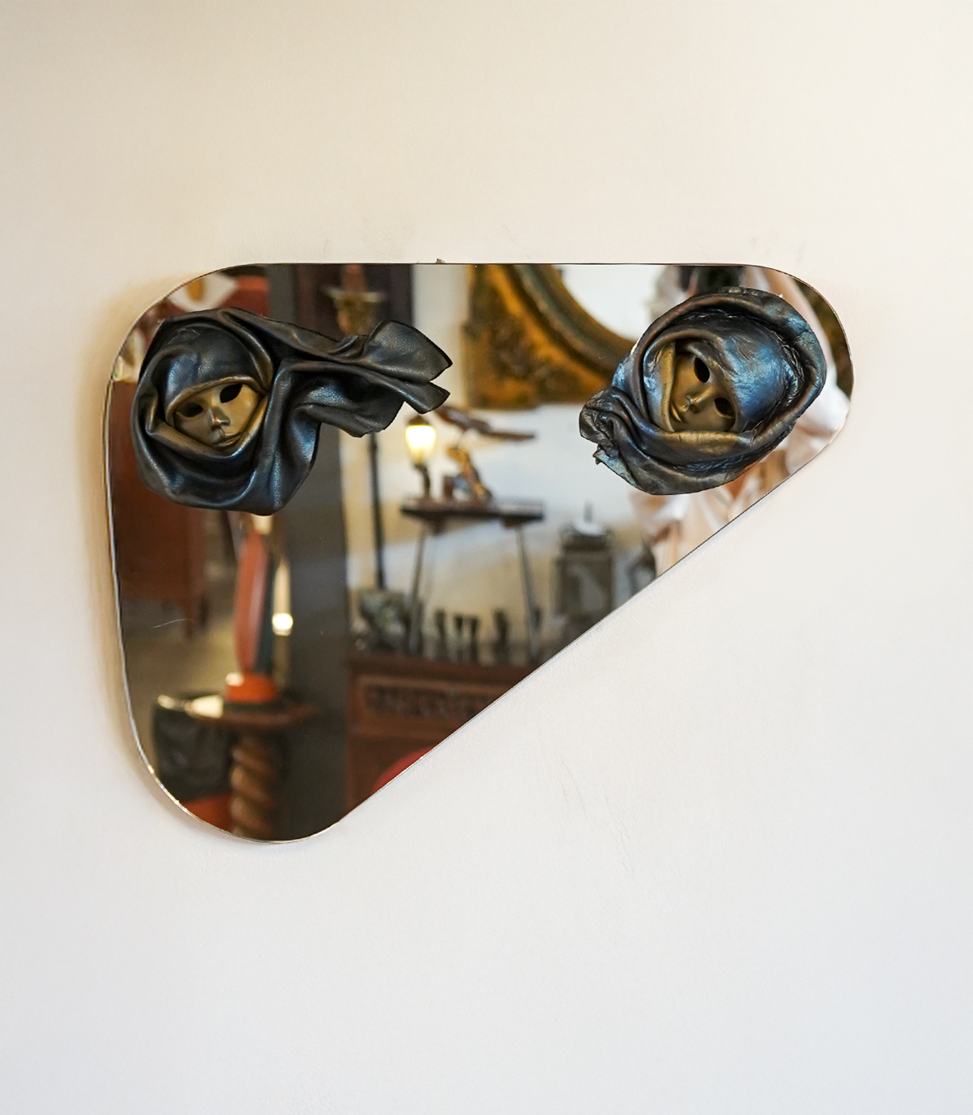 Abstract Mask Wall Mirror, Venetian Style, Italy, Late 20th Century