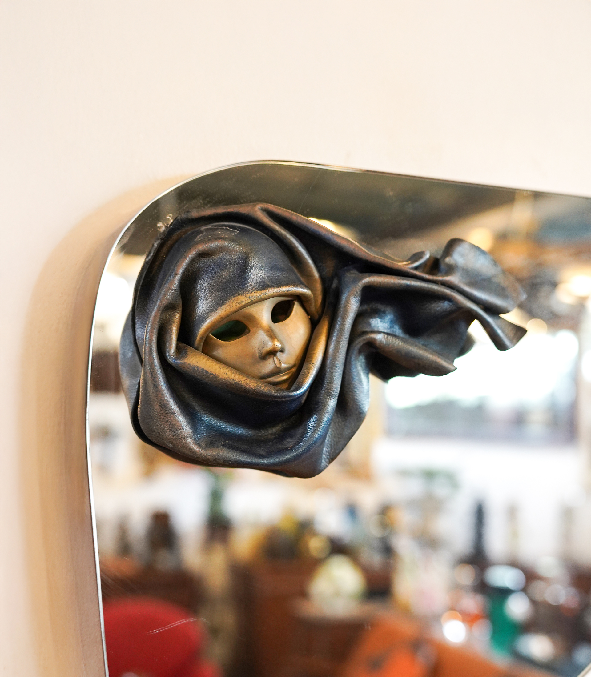 Abstract Mask Wall Mirror, Venetian Style, Italy, Late 20th Century - Image 2