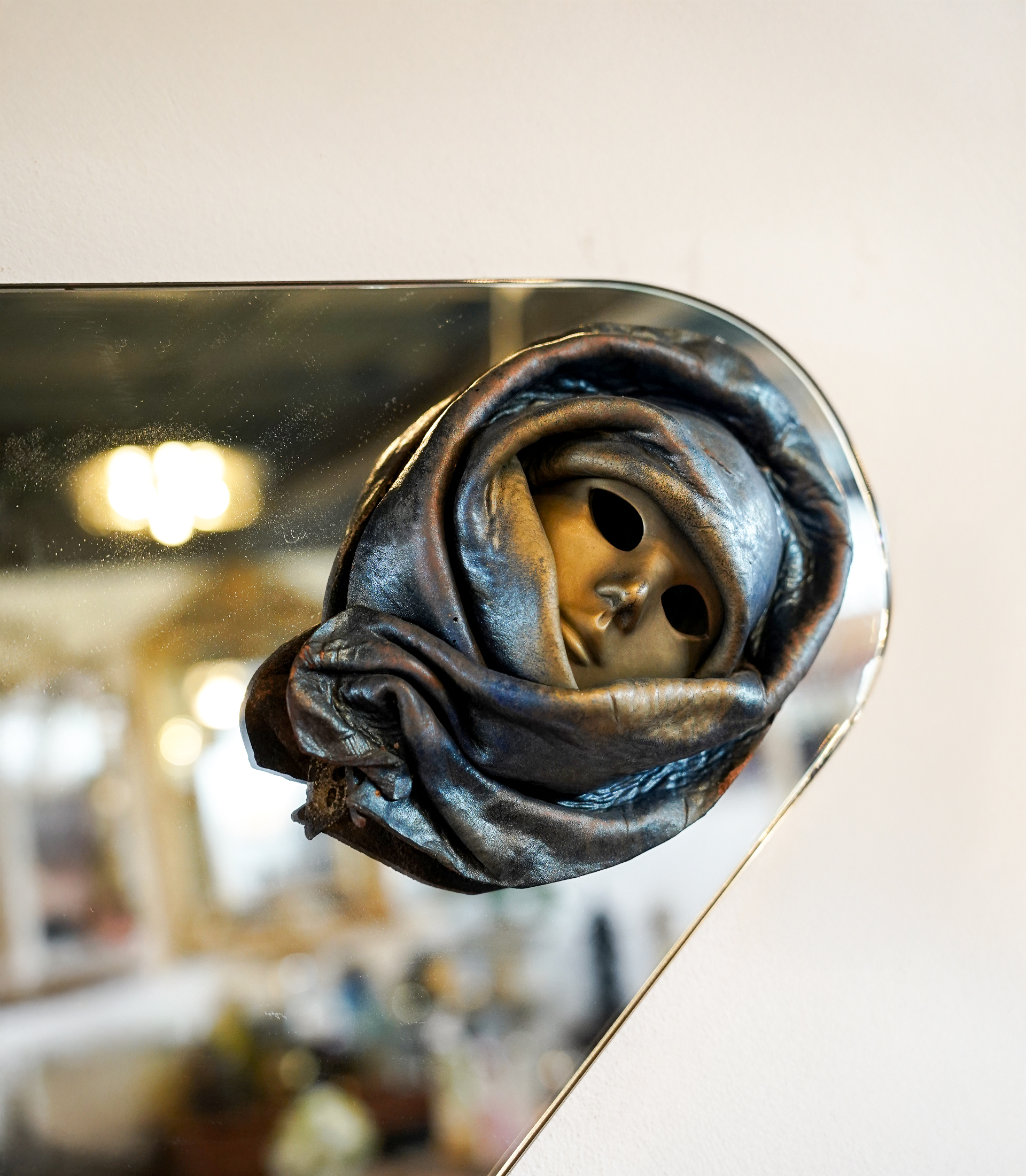 Abstract Mask Wall Mirror, Venetian Style, Italy, Late 20th Century - Image 3