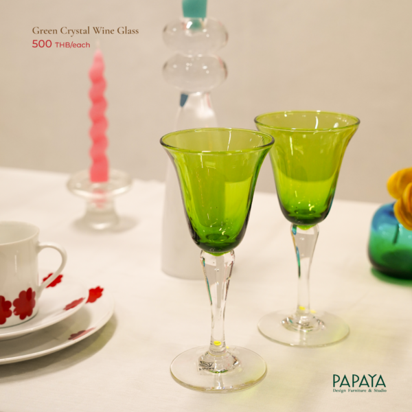 Green Crystal Wine Glass