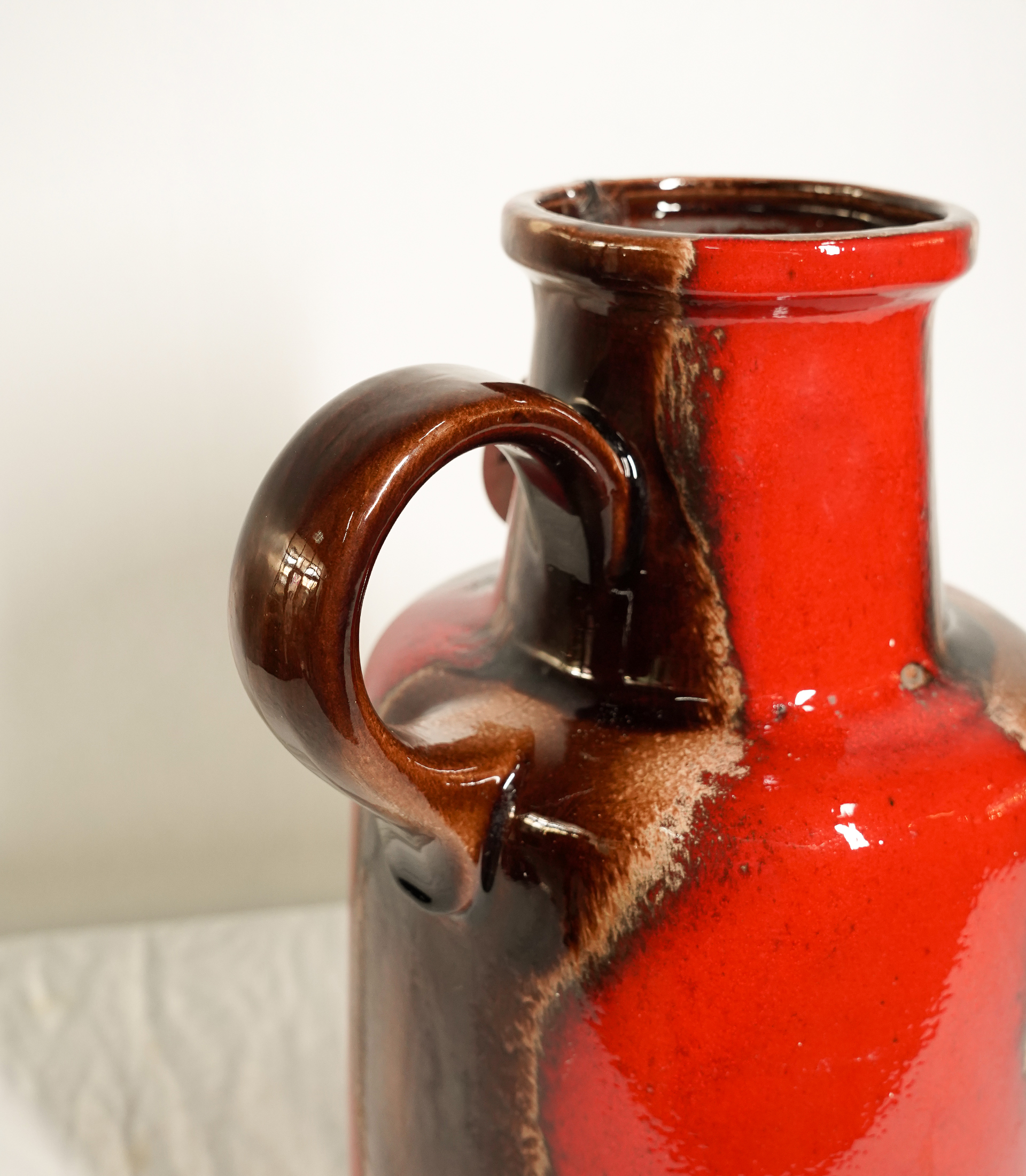 Scheurich - 1960s Tall Fat Lava Floor Vase (Model 407-35) W. Germany - Image 5