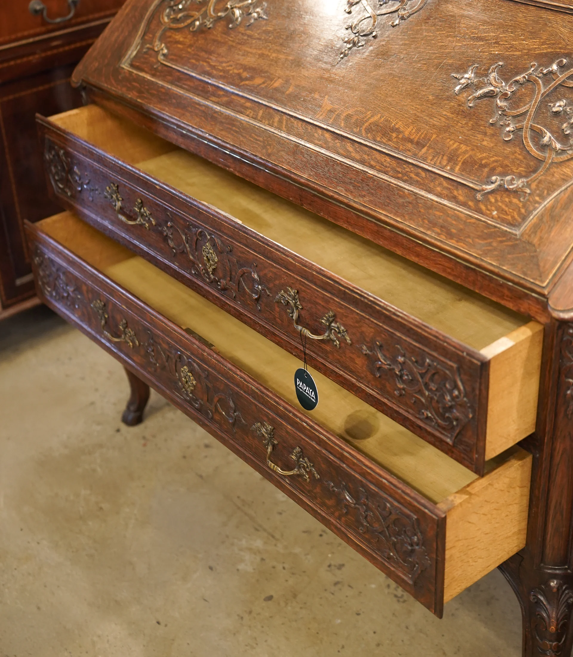 Antique Country French Régence Secretary Desk - Image 6