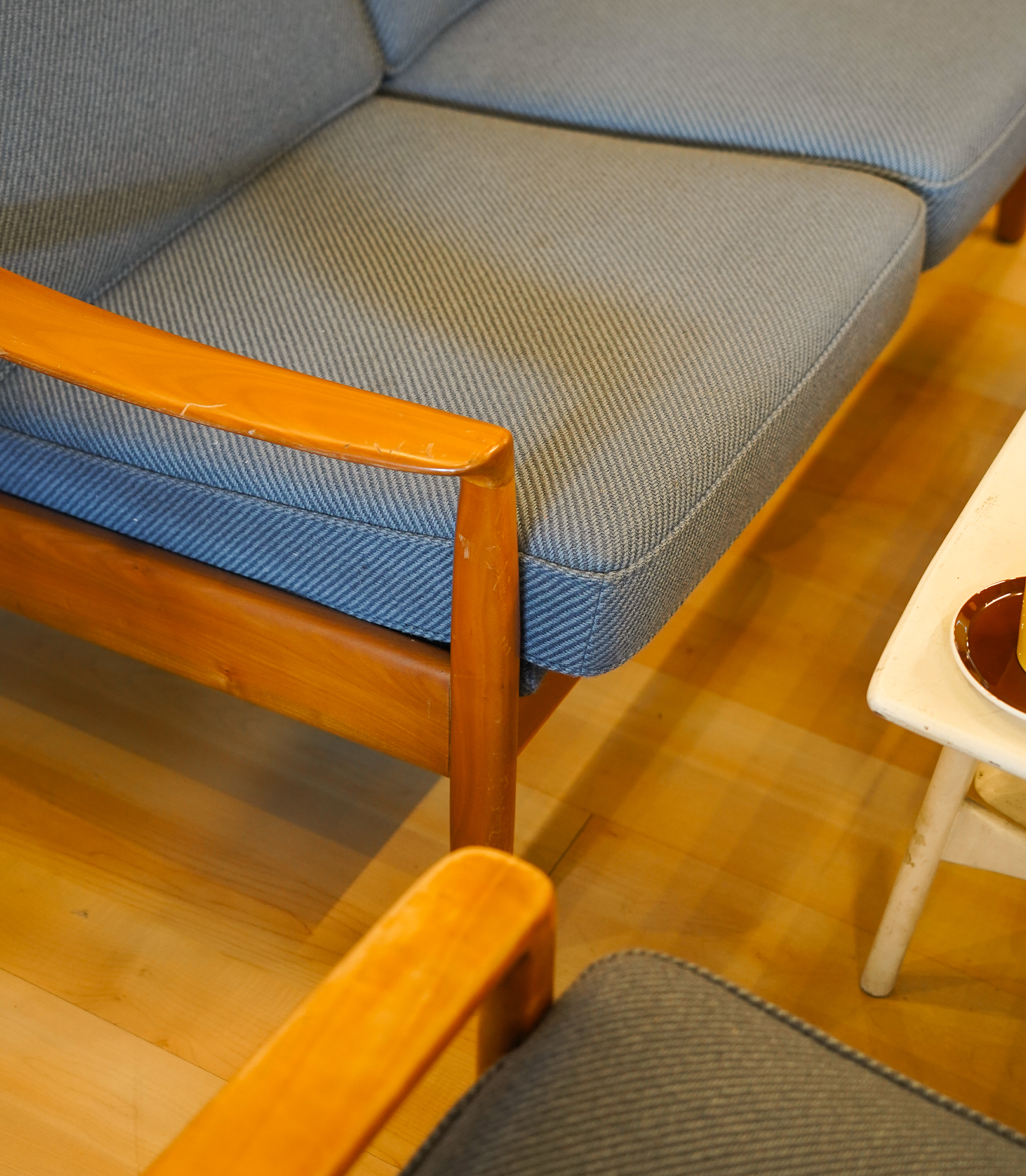 Mid-Century Danish Sofa in Blue Wool - Image 3