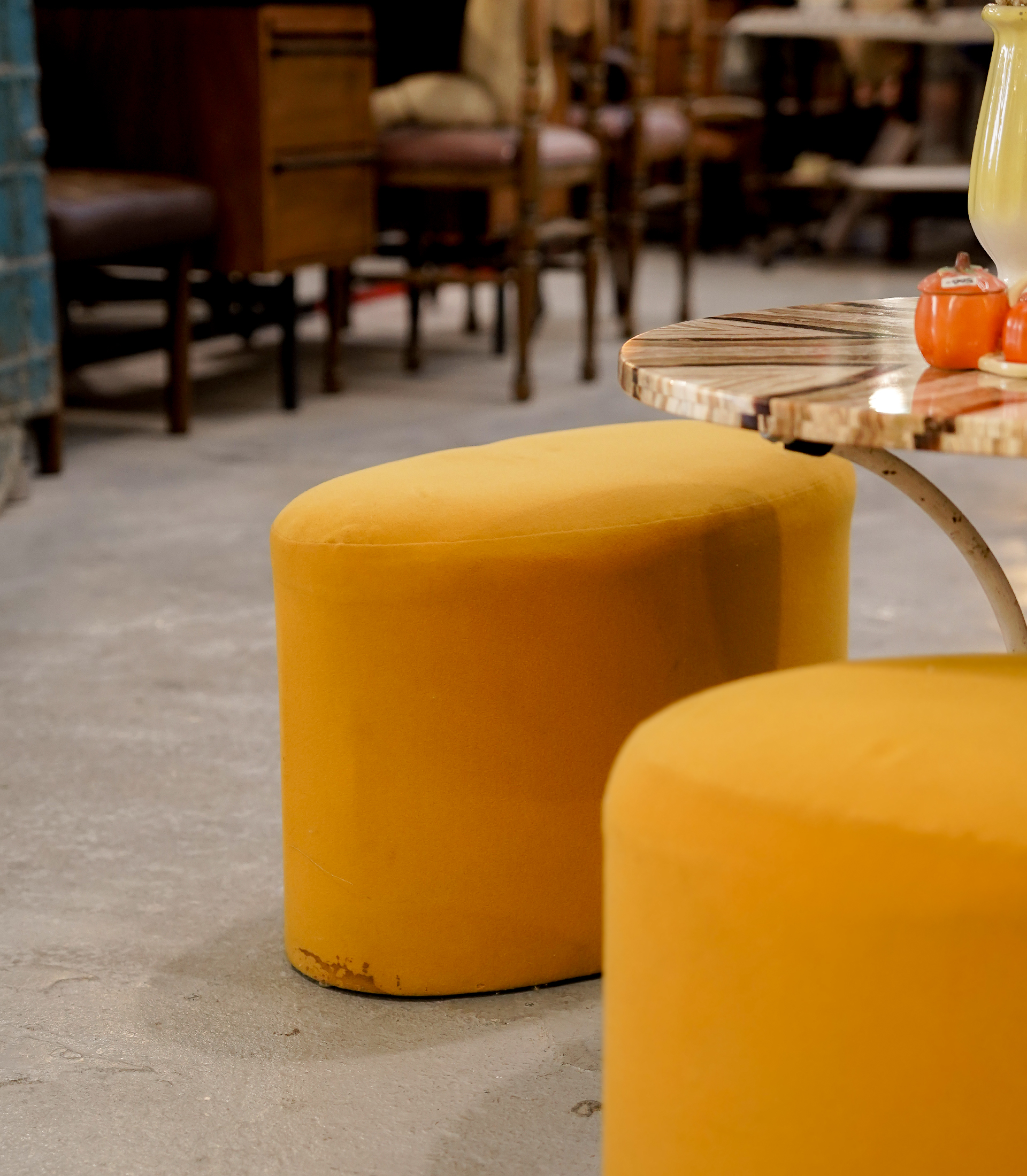 Ochre Oval Stool - Image 4