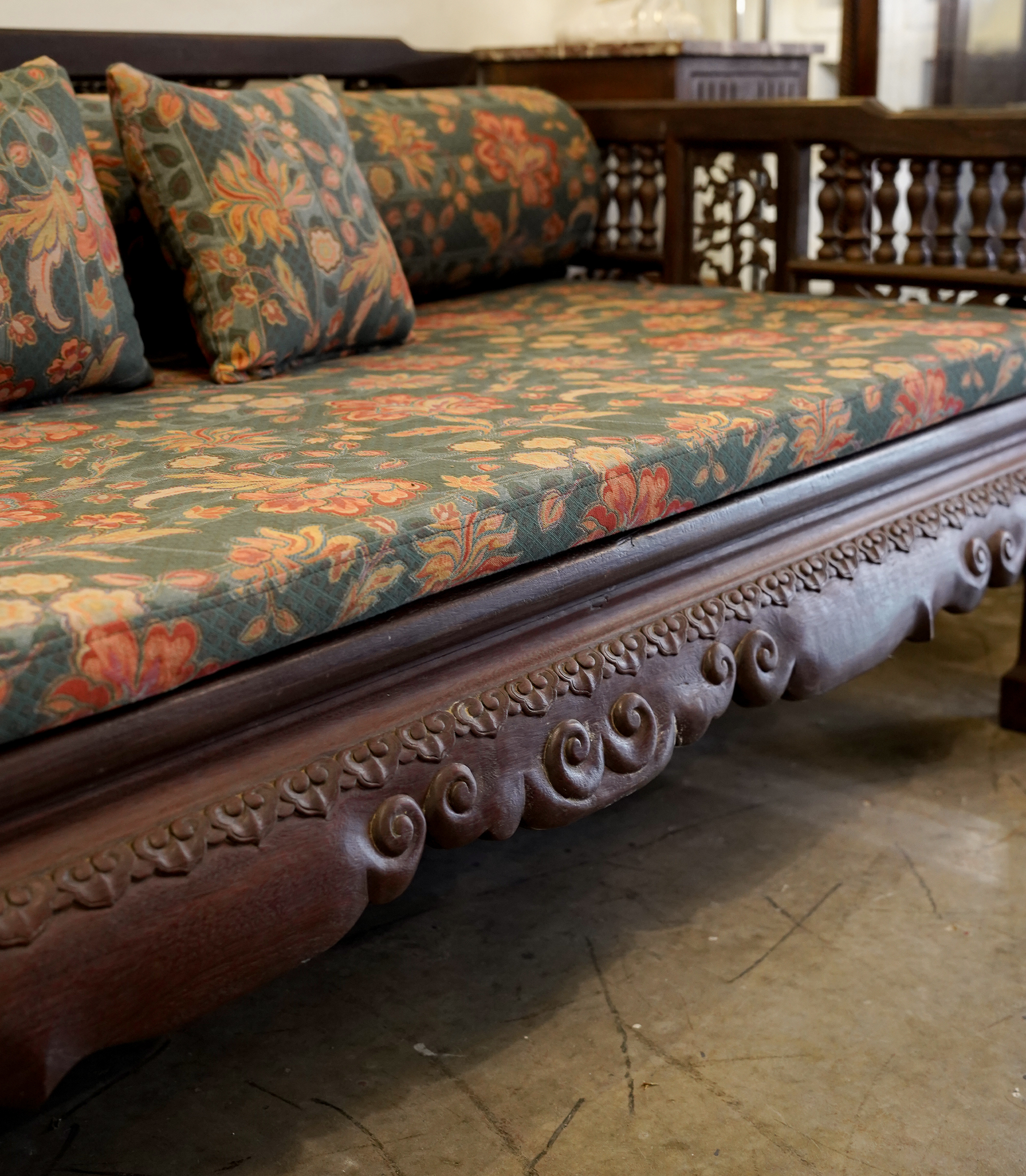 Hand-Carved Wooden Day Seat - Image 4