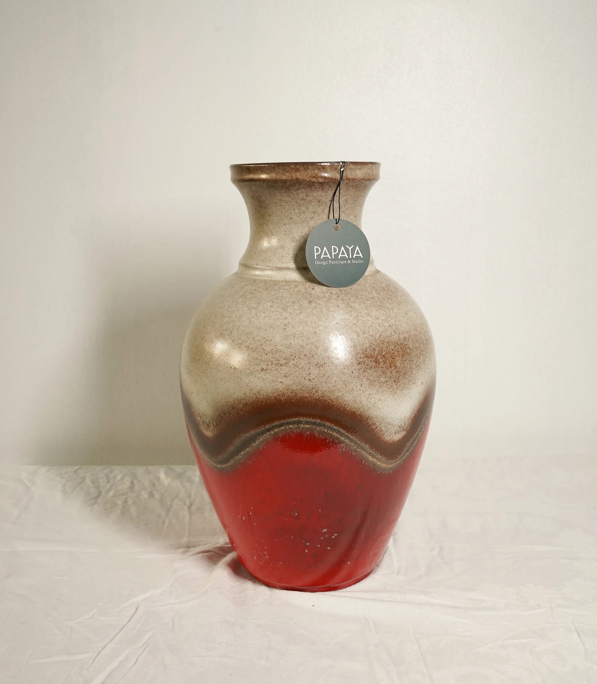 Scheurich - 1960s Tall Fat Lava Floor Vase (Model 407-35) W. Germany - Image 2
