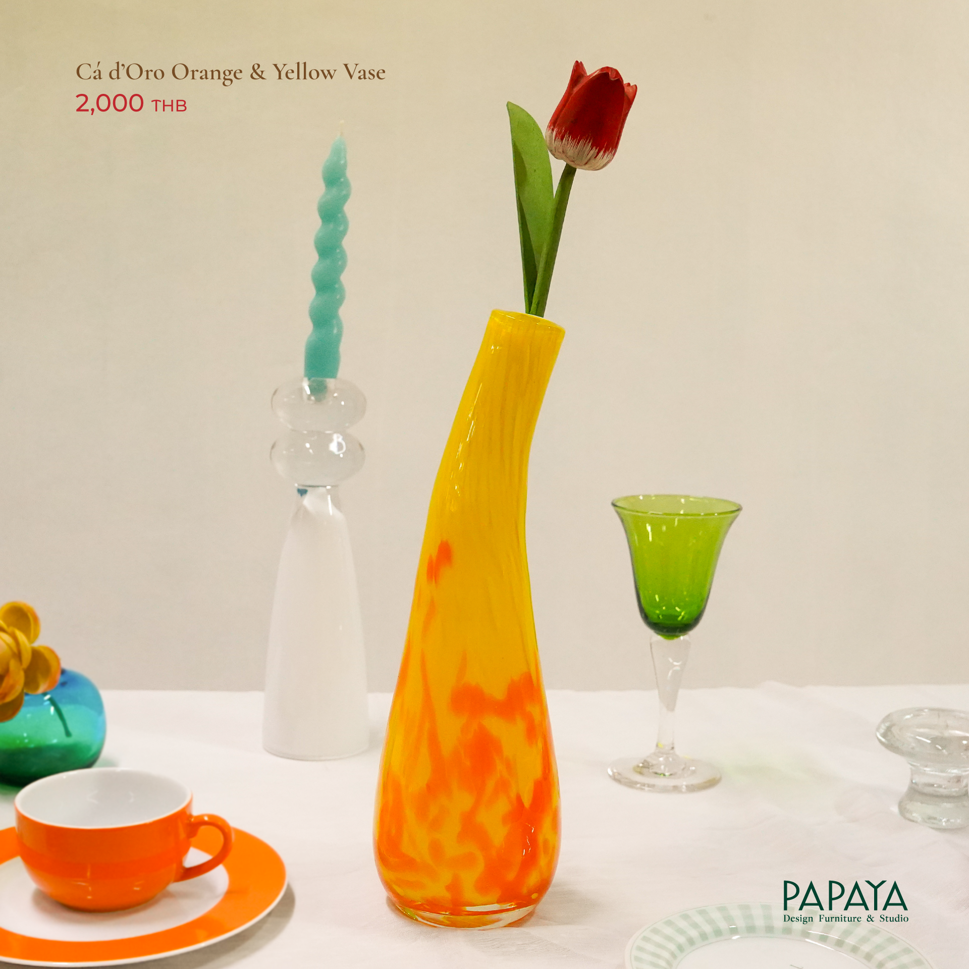 Cá d'Oro Orange & Yellow Vase