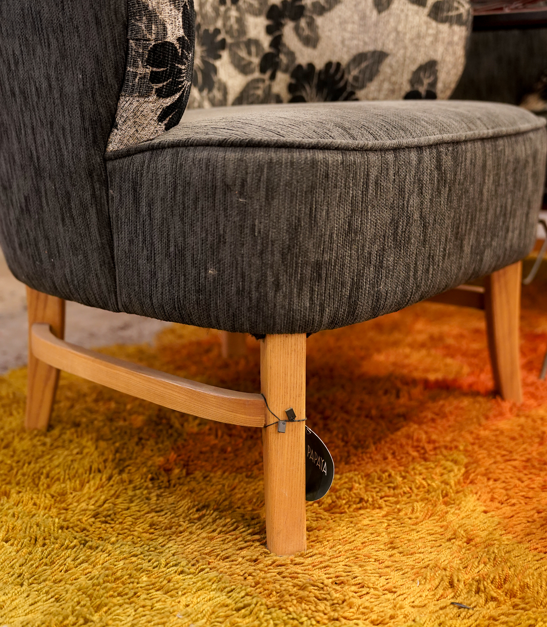 Black Floral Armchair - Image 3