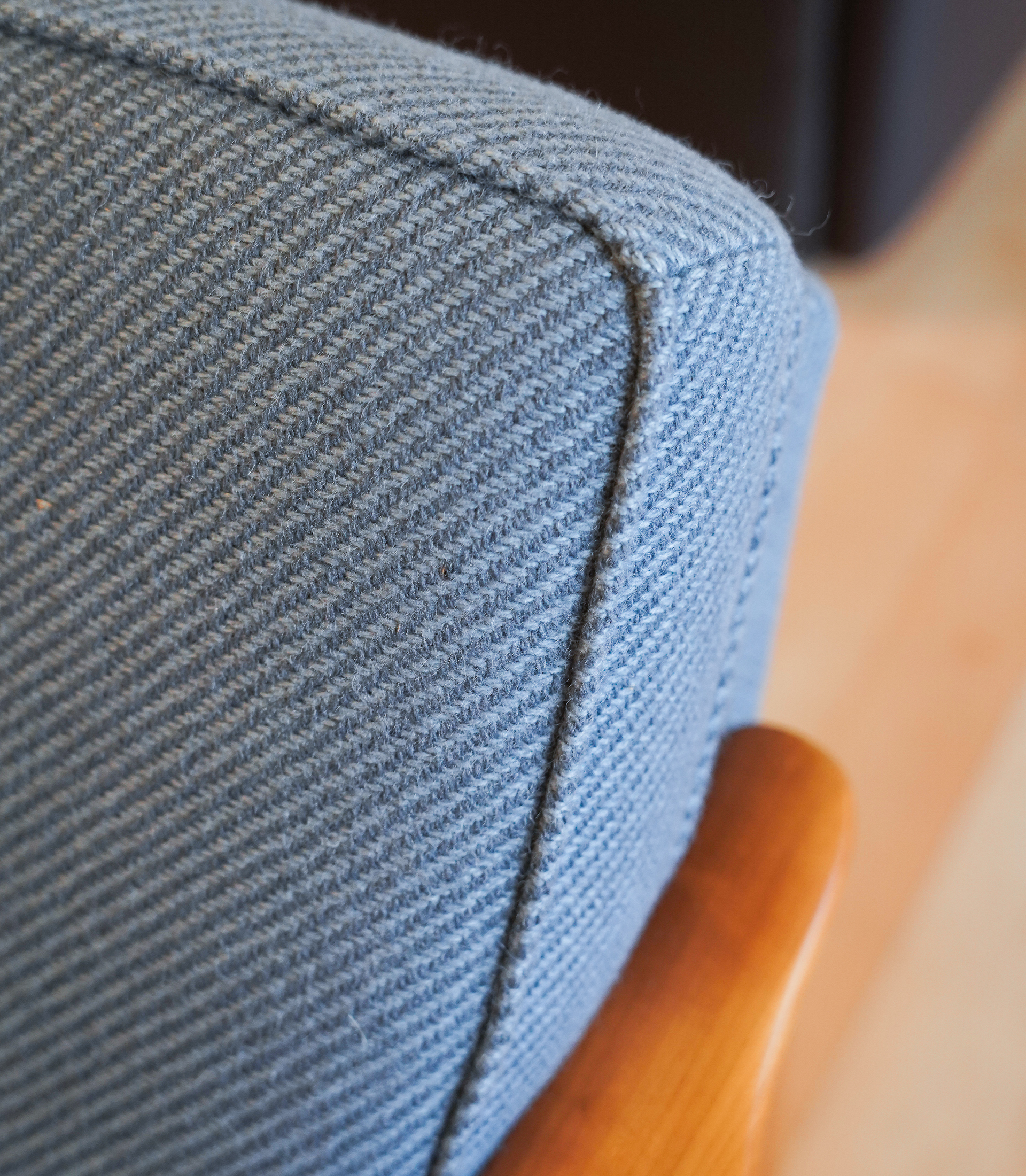 Mid-Century Danish Sofa in Blue Wool - Image 4