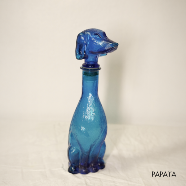 Blue Dachshund Bottle (Empoli, Italy, 1960s)