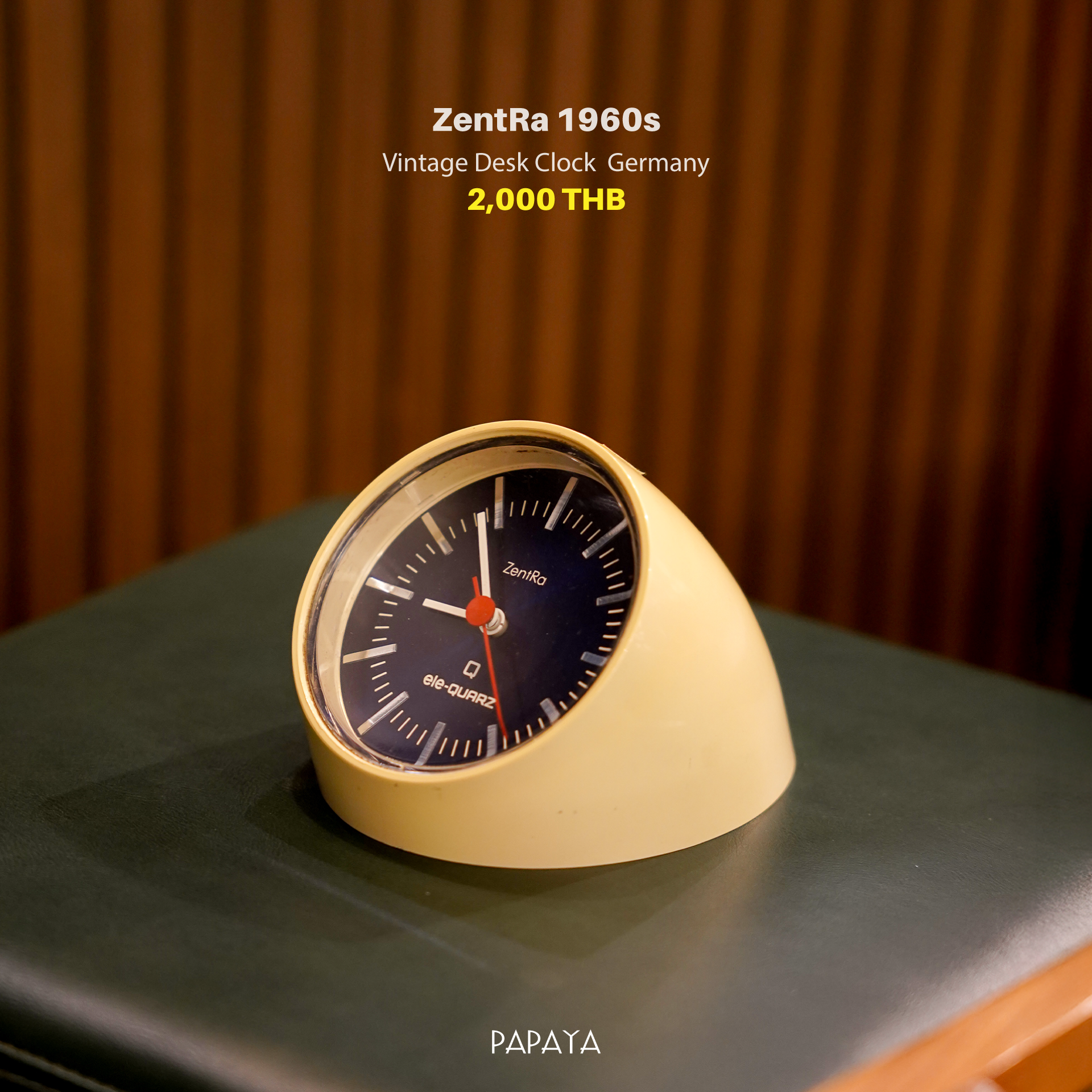 ZentRa 1960s Vintage Desk Clock Germany