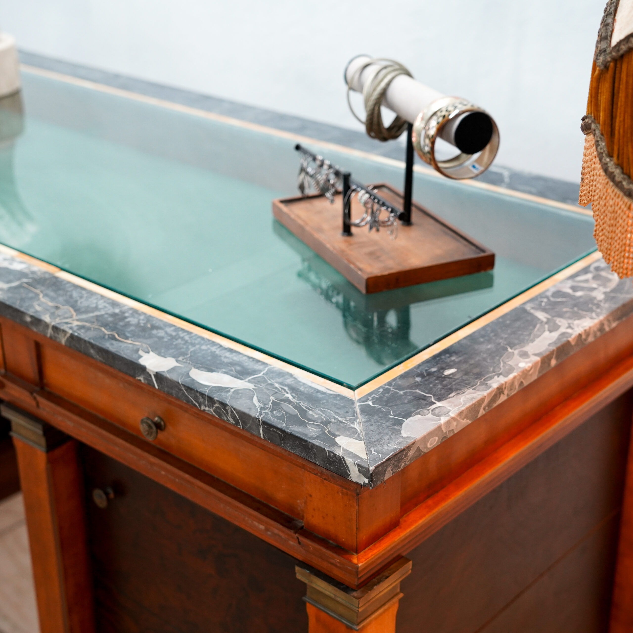Vintage Marble-Top Jewelry Display Desk - Image 5