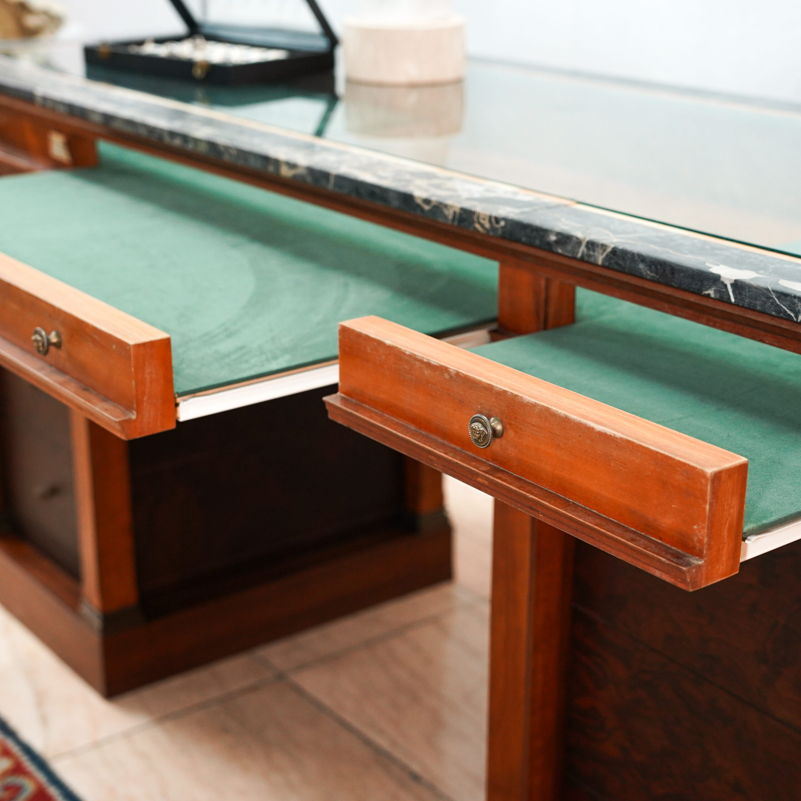 Vintage Marble-Top Jewelry Display Desk - Image 8