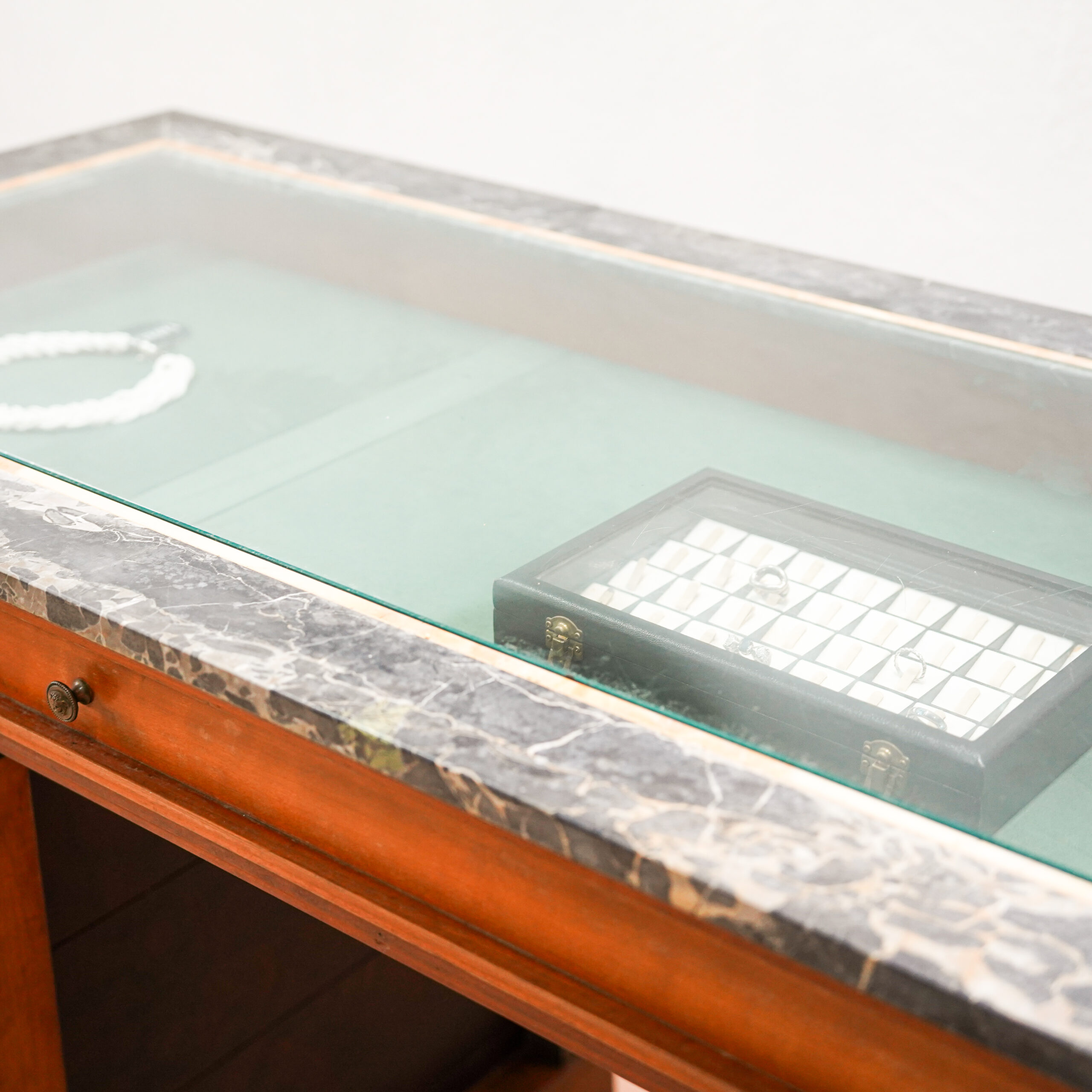 Vintage Marble-Top Jewelry Display Desk - Image 10