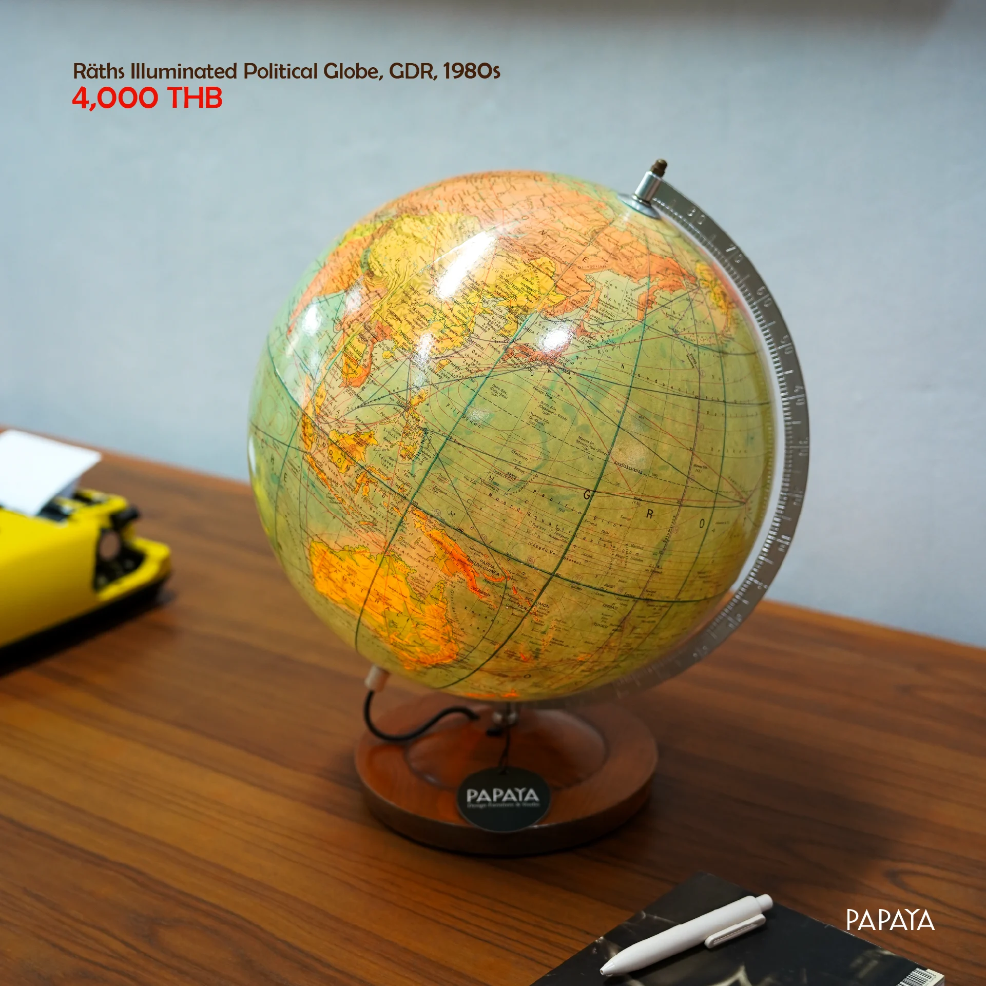 Räths Illuminated Political Globe, GDR, 1980s